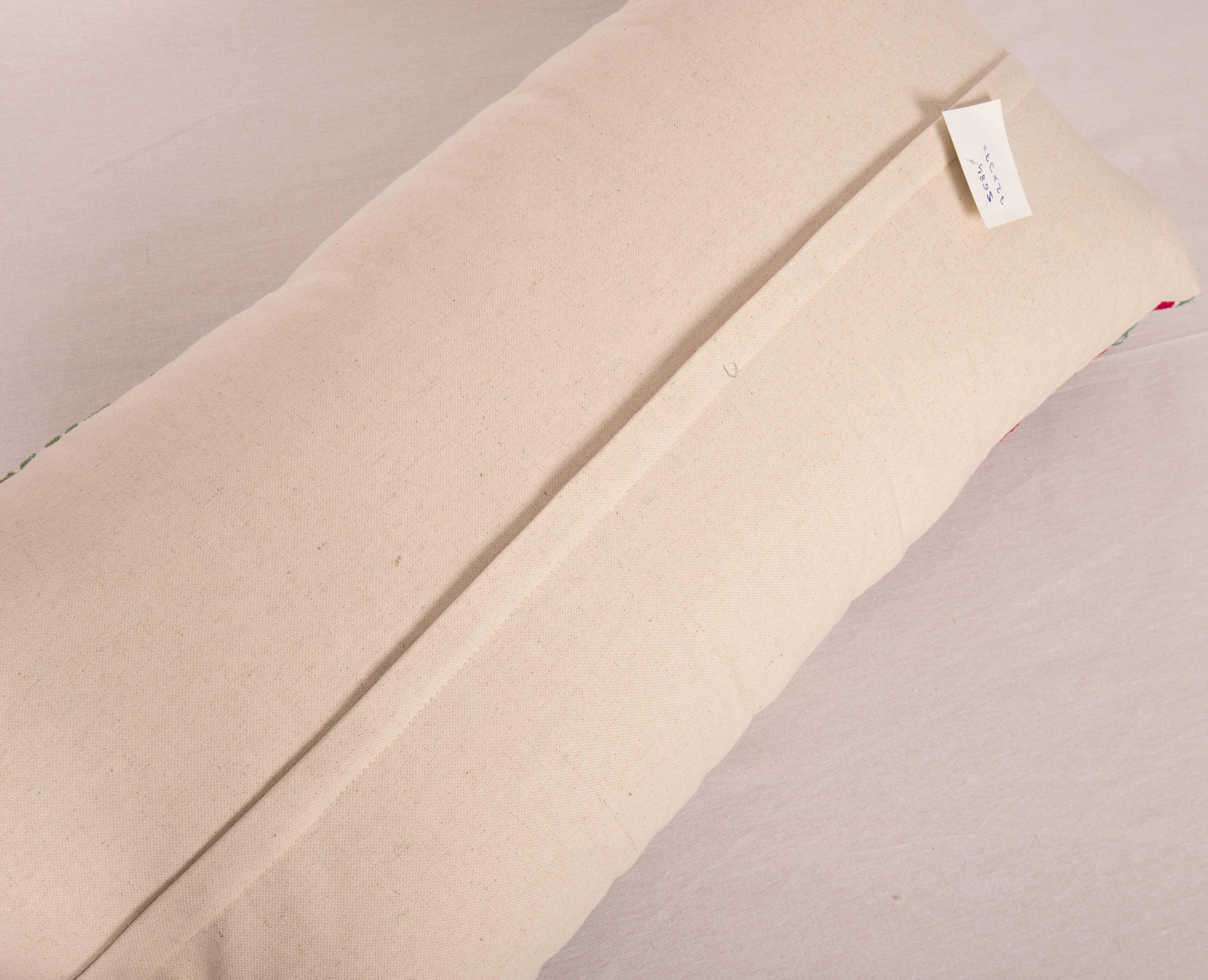 Cotton Mid 20th C. Suzani Pillowcase Made from a Samarkand Suzani For Sale