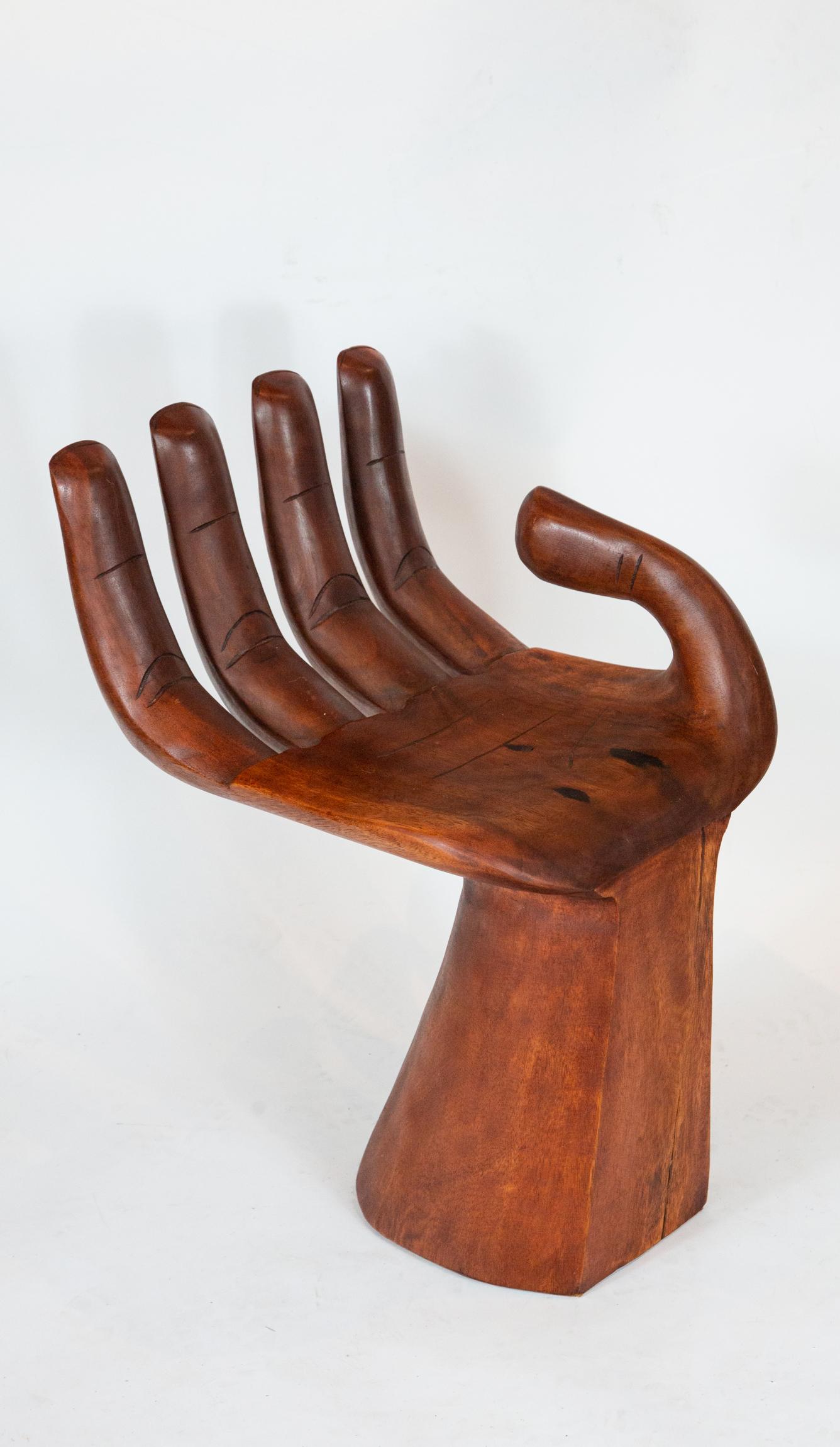 Mid-20th Century Wooden Hand Chair In Excellent Condition In New York, NY