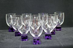 Mid 20th Centurt Art Noveau Set Of 10 Wine Glasses
