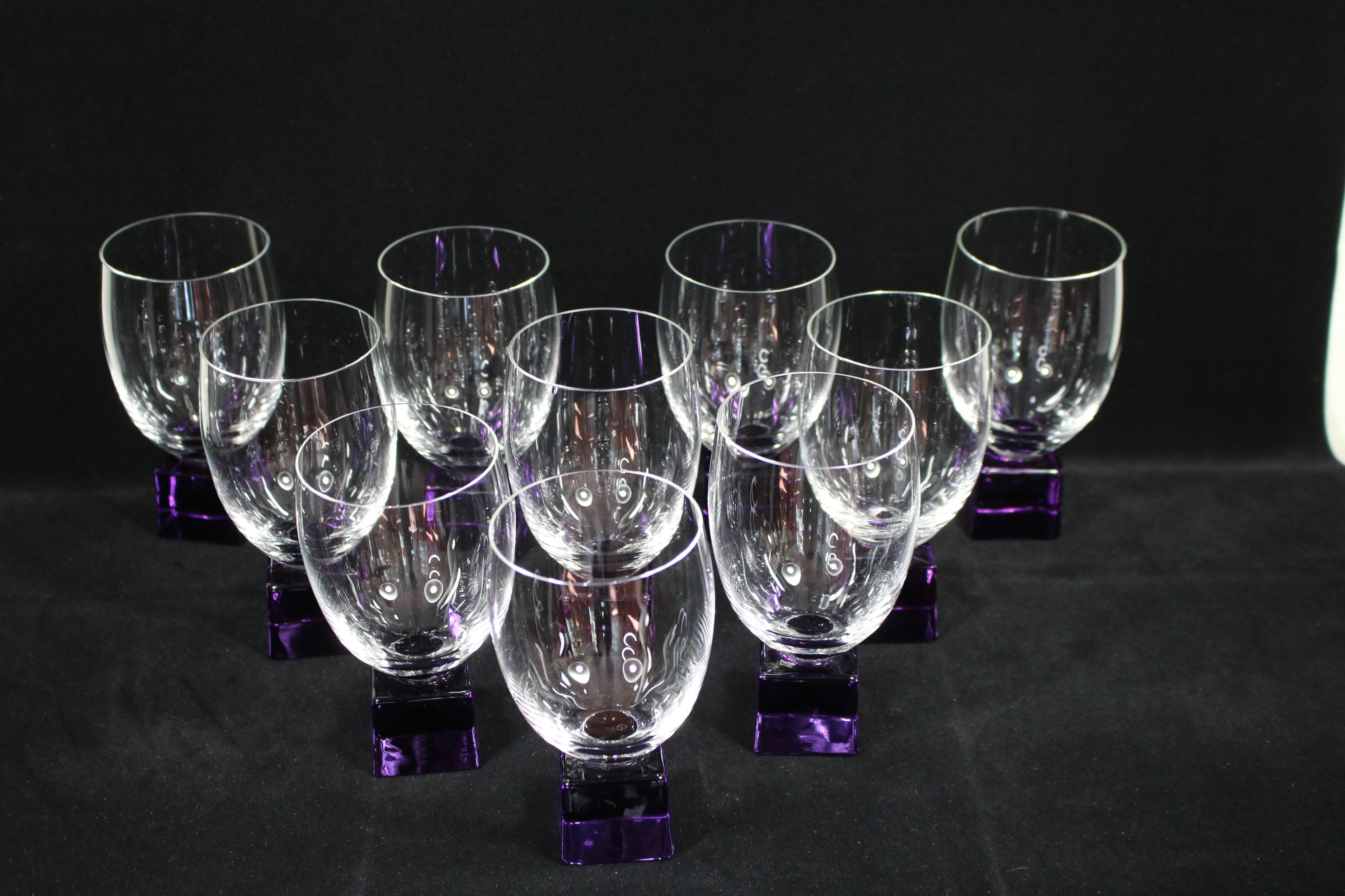 Art Nouveau Mid 20th Centurt Art Noveau Set Of 10 Wine Glasses For Sale