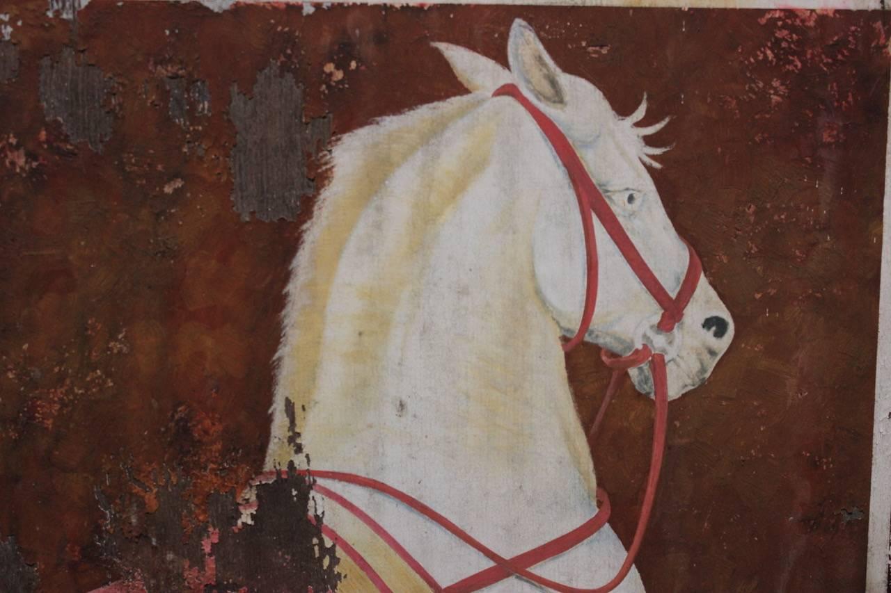 Hand-Painted Mid-20th Century “Rampant Horse” Painted Pub Sign
