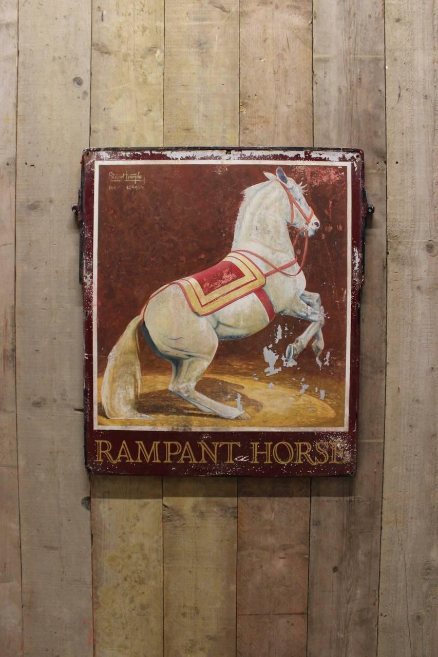 Mid-20th Century “Rampant Horse” Painted Pub Sign 1
