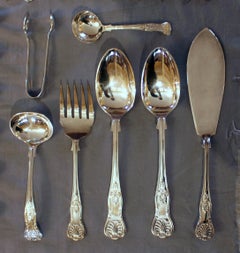 Mid-20th Century 127 Piece King's Pattern Flatware Service by Mappin & Webb