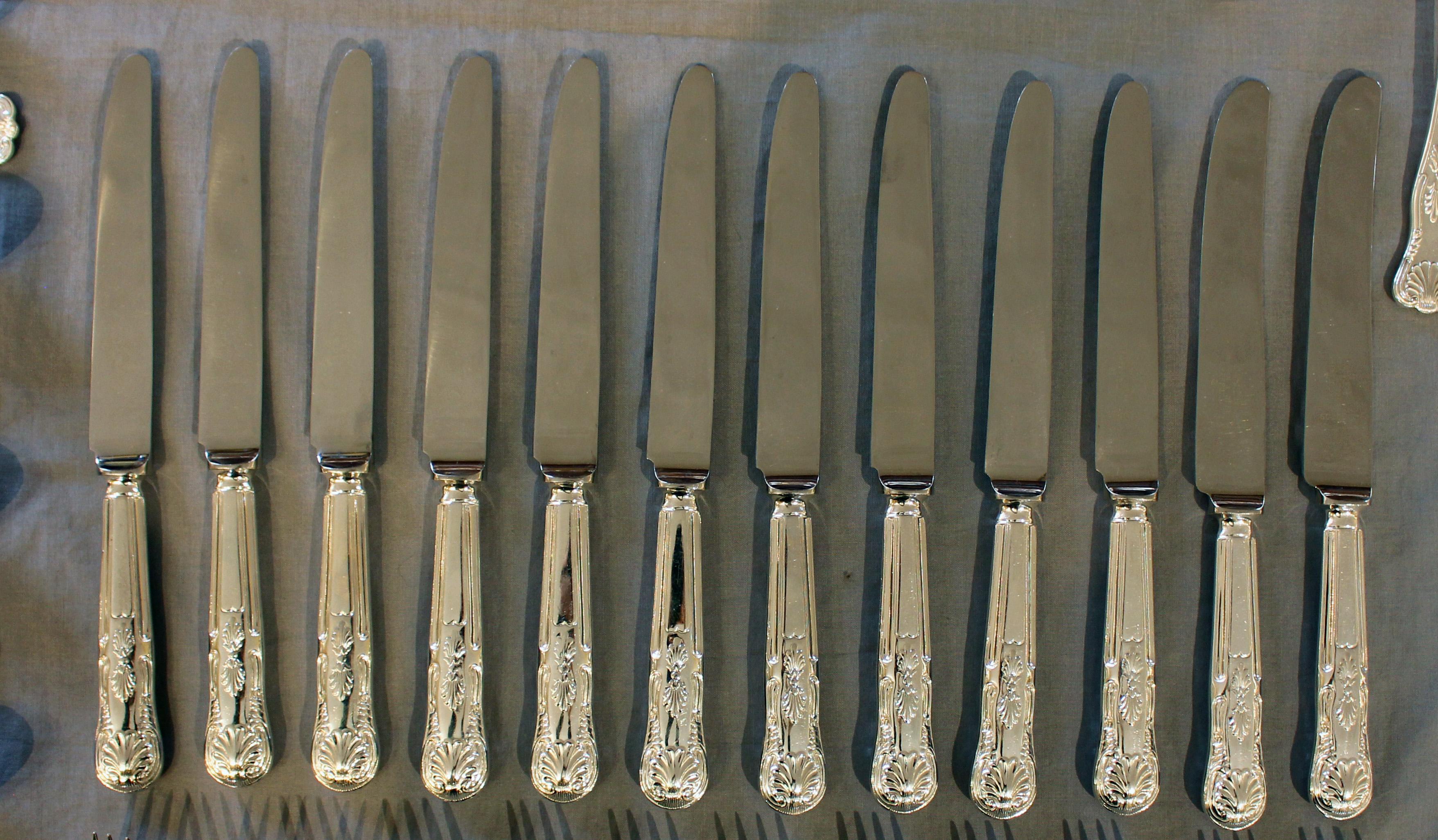 Mid-20th Century 127 Piece King's Pattern Flatware Service by Mappin & Webb 2