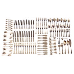 Mid-20th Century 127 Piece King's Pattern Flatware Service by Mappin & Webb
