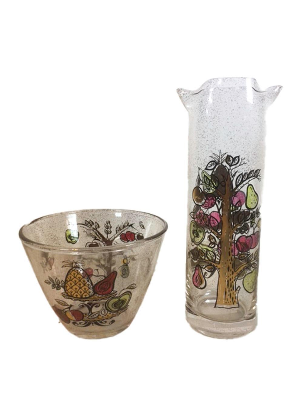 American Mid-20th Century 17-Piece Cocktail / Barware Set in 'Tree of Life' Pattern For Sale