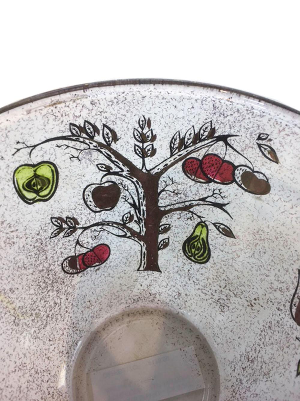 Enameled Mid-20th Century 17-Piece Cocktail / Barware Set in 'Tree of Life' Pattern For Sale