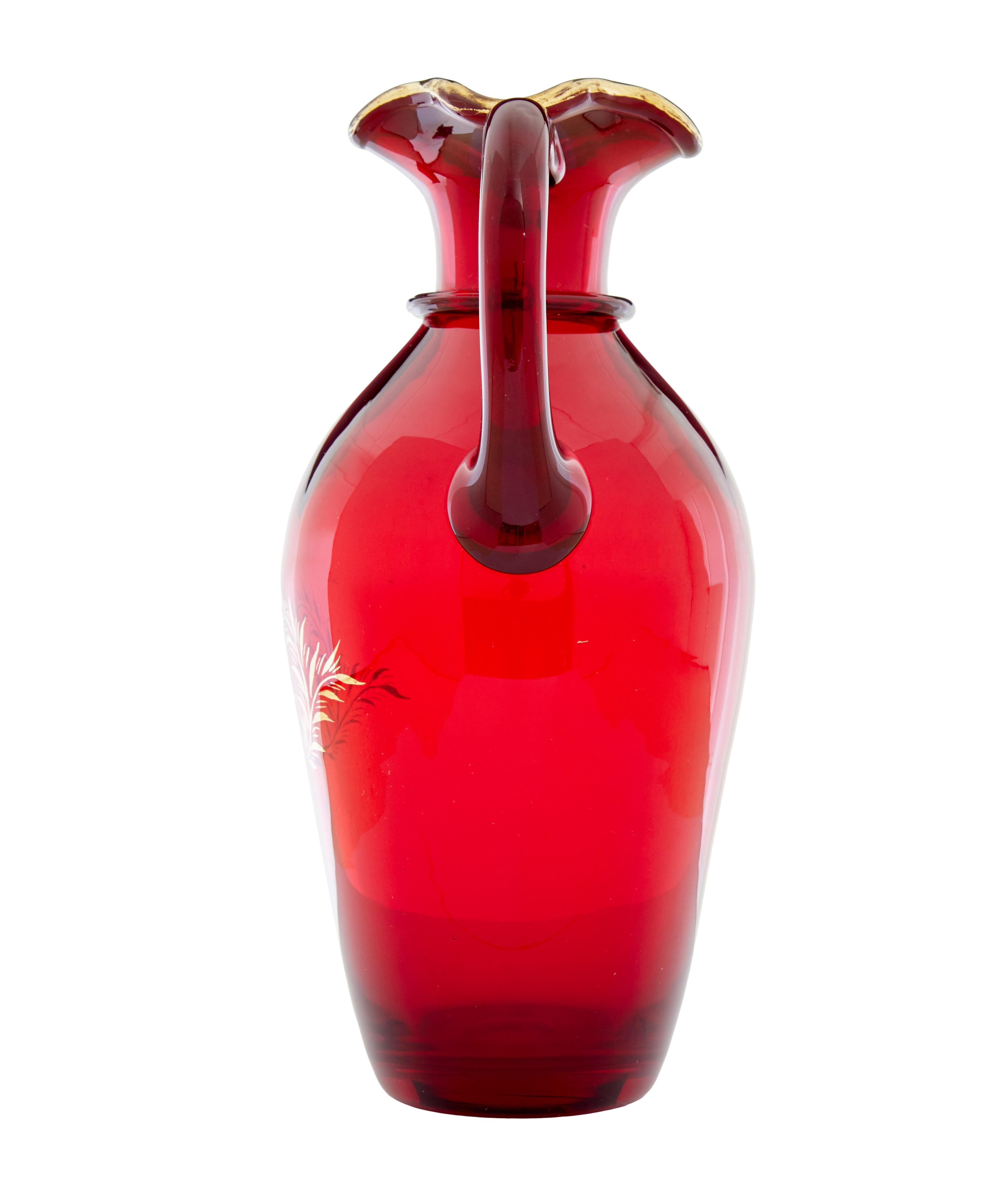 Swedish Mid 20th century 1950’s gilt art glass jug by Monica Bratt For Sale