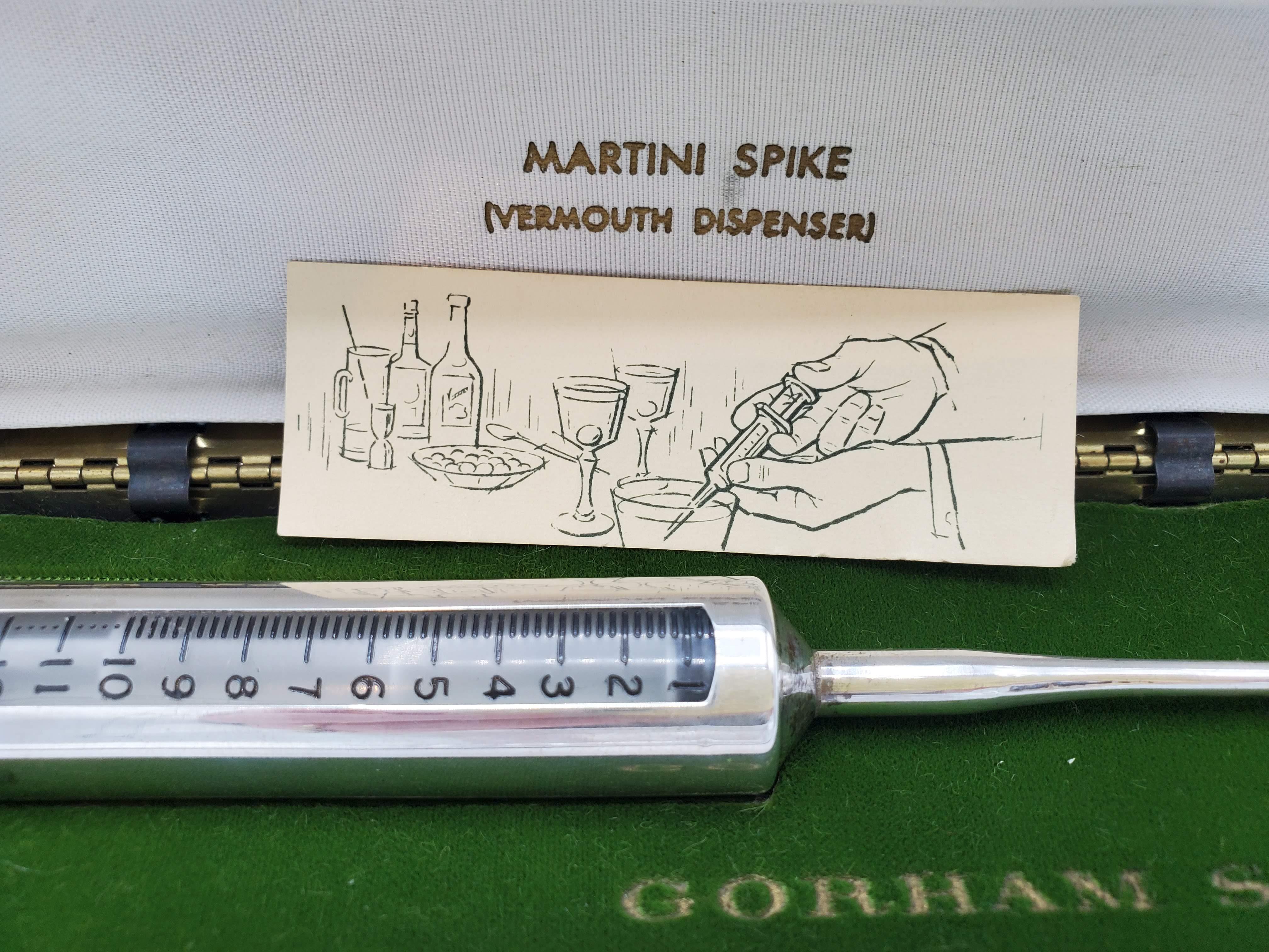 Mid-Century Modern Mid-20th Century 1960s Gorham Sterling Silver Martini Spike in Original Box