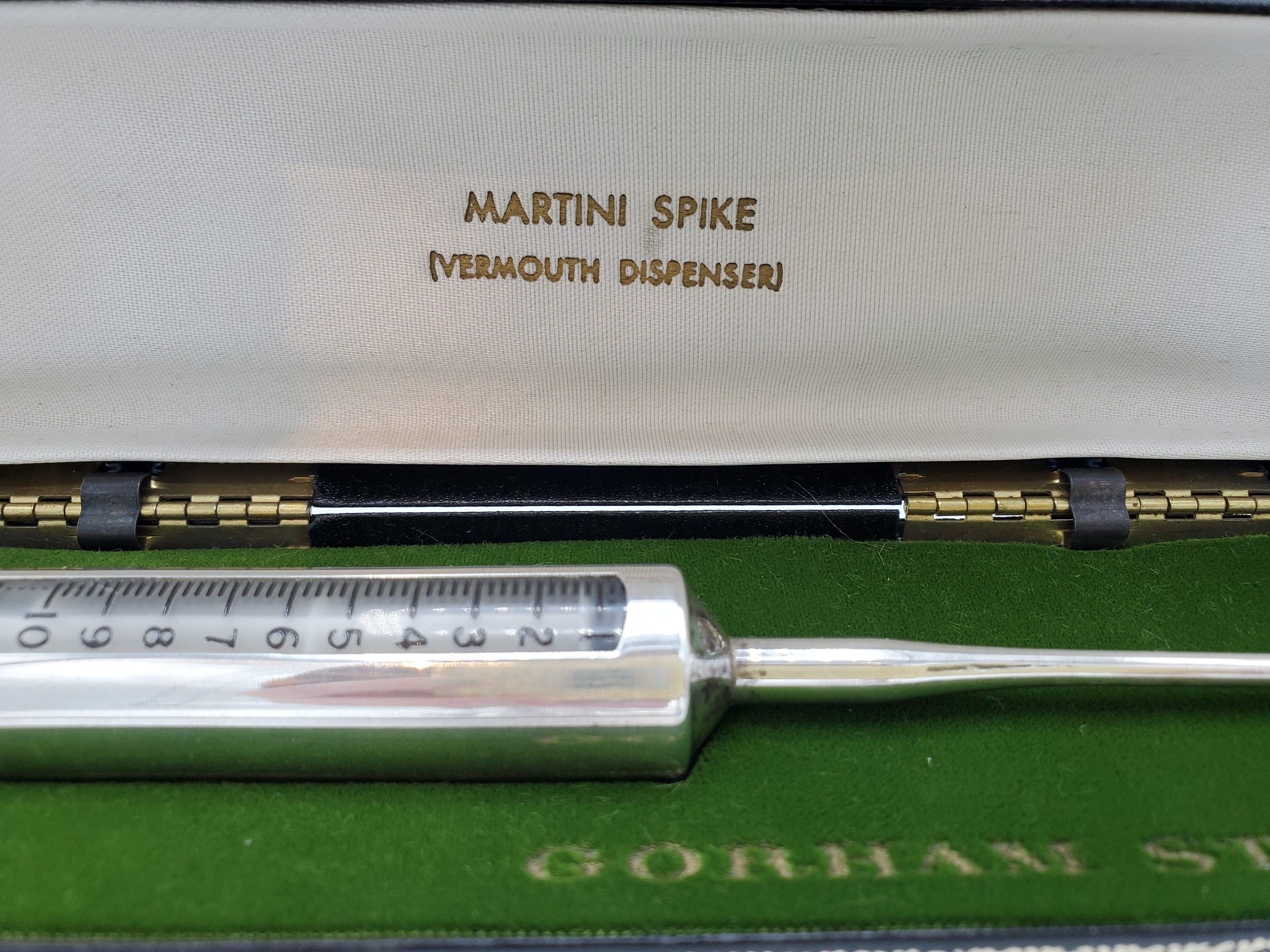 Mid-20th Century 1960s Gorham Sterling Silver Martini Spike in Original Box In Good Condition In Middleburg, VA