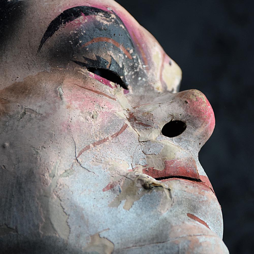 Mid 20th Century 5 French Papier Mache Theatre Masks In Distressed Condition In London, GB