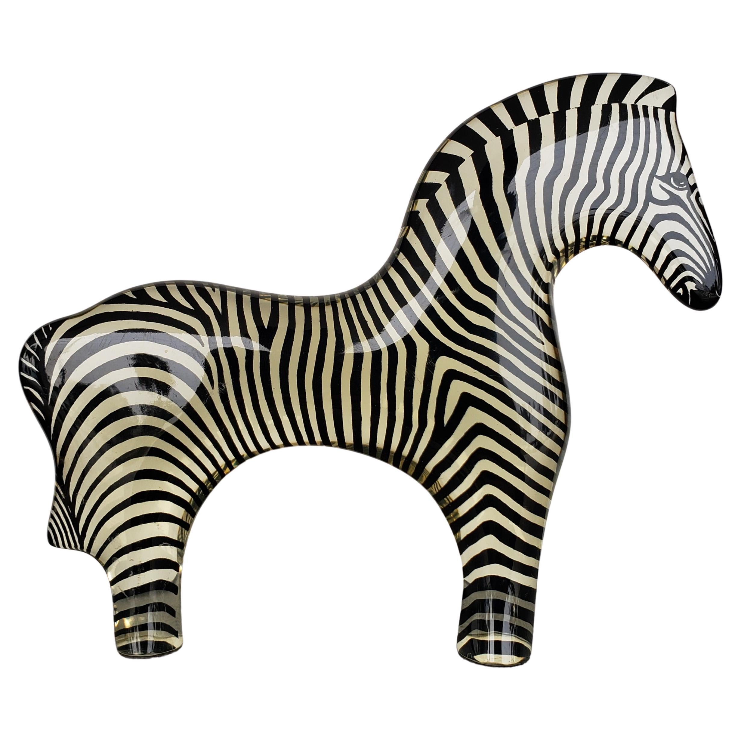 Mid 20th century Abraham Palatnik Brazil Lucite Zebra Op Art Animal Sculpture  For Sale