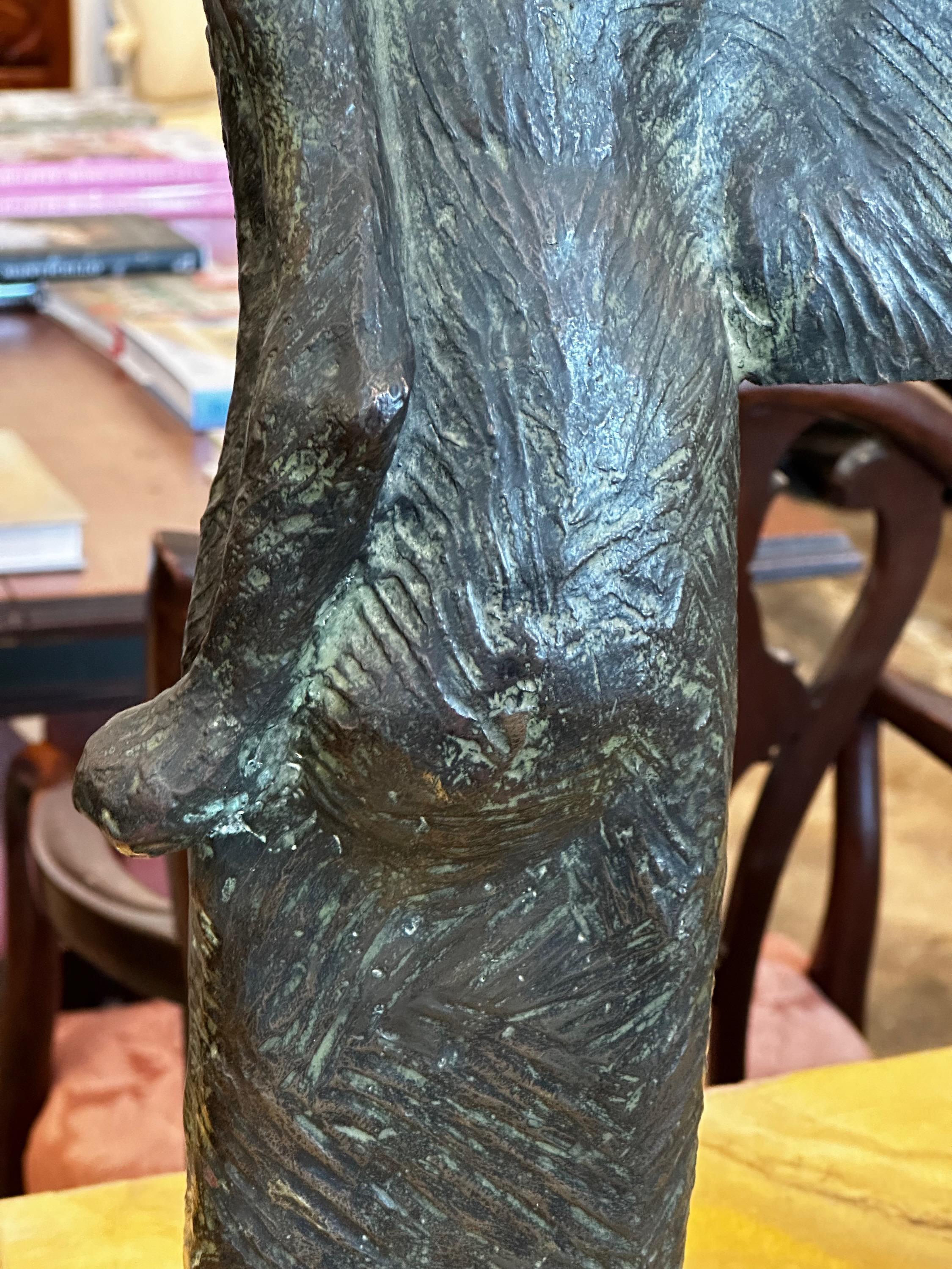 Mid 20th Century Abstract Bronze Sculpture With Kimono In Good Condition For Sale In Charlottesville, VA