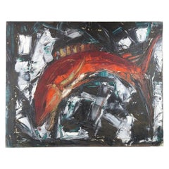 Mid 20th Century Abstract Fish Paintng Mid 20th Century Abstract Fish Paintng