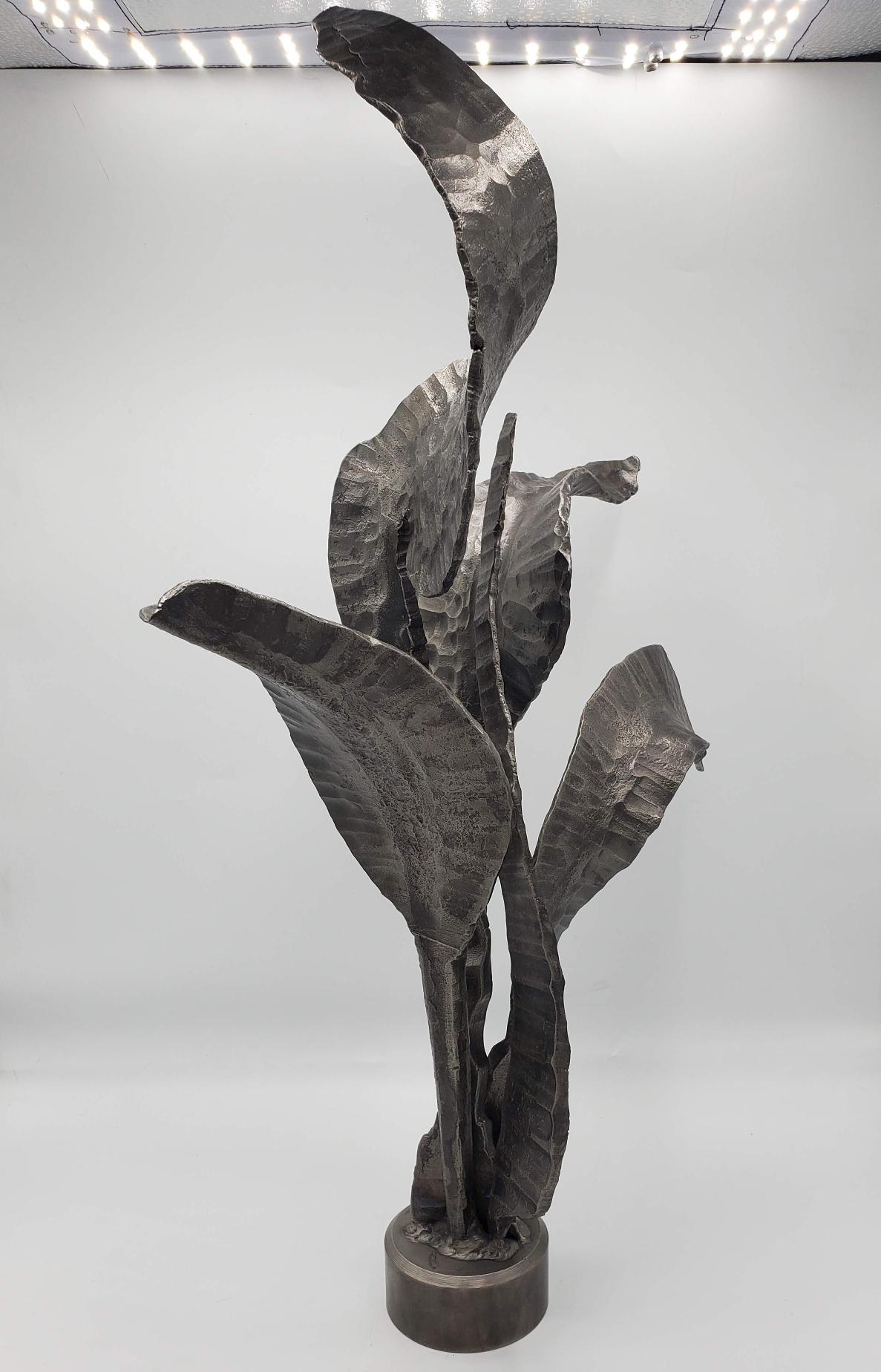 Mid-20th century Abstract flower shaped steel sculpture
Initialed 