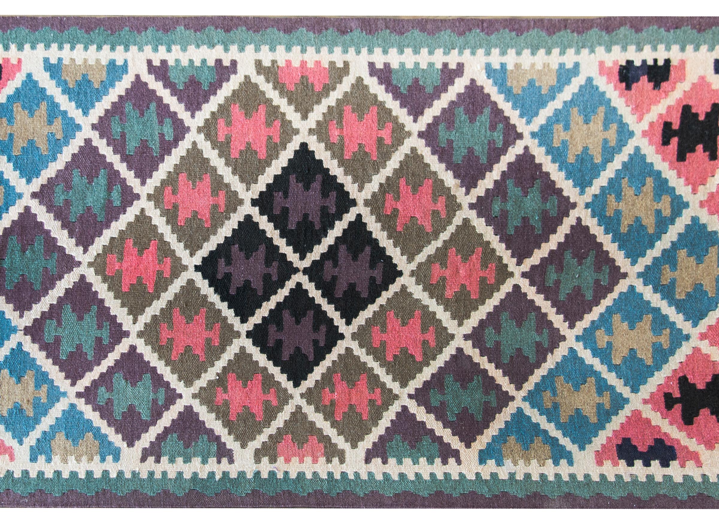 Hand-Knotted Mid-20th Century Afghani Kilim Rug For Sale