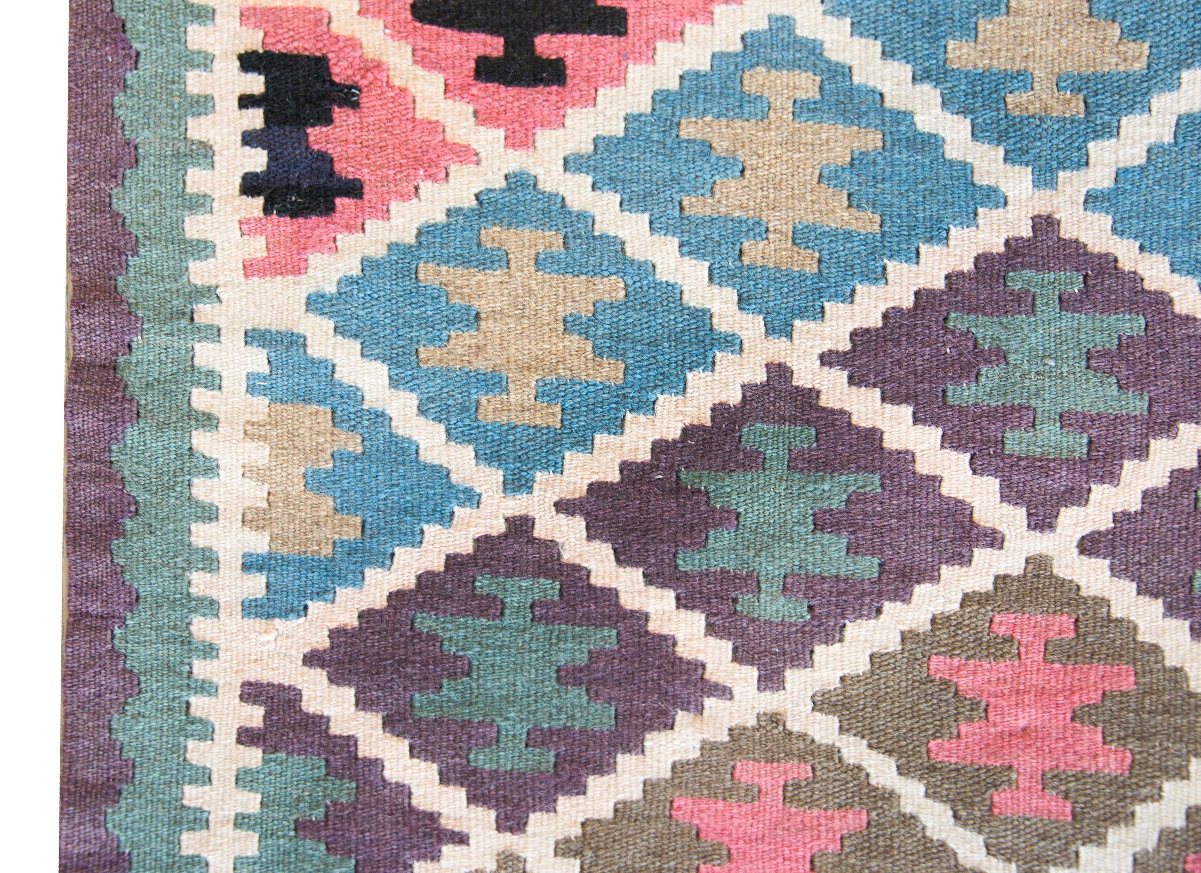 Afghanischer Kelim-Teppich aus der Mitte des 20. (Wolle) im Angebot