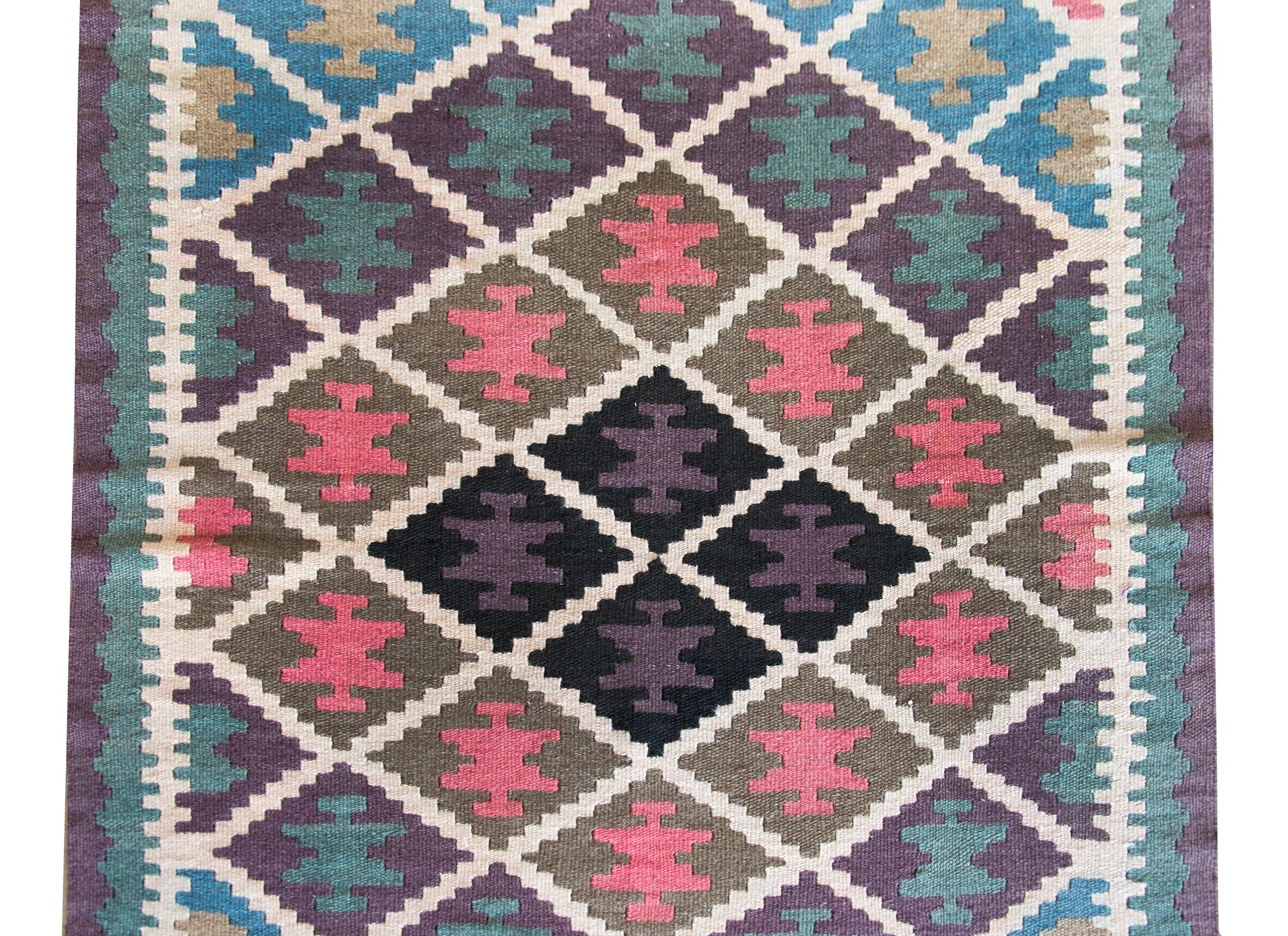 Afghanischer Kelim-Teppich aus der Mitte des 20. im Angebot 3