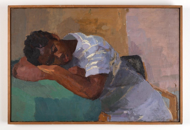 Mid 20th Century African American Art '' A peaceful Moment" C.1950 For