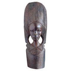 Mid 20th Century African Folk-Art Carving of a Woman