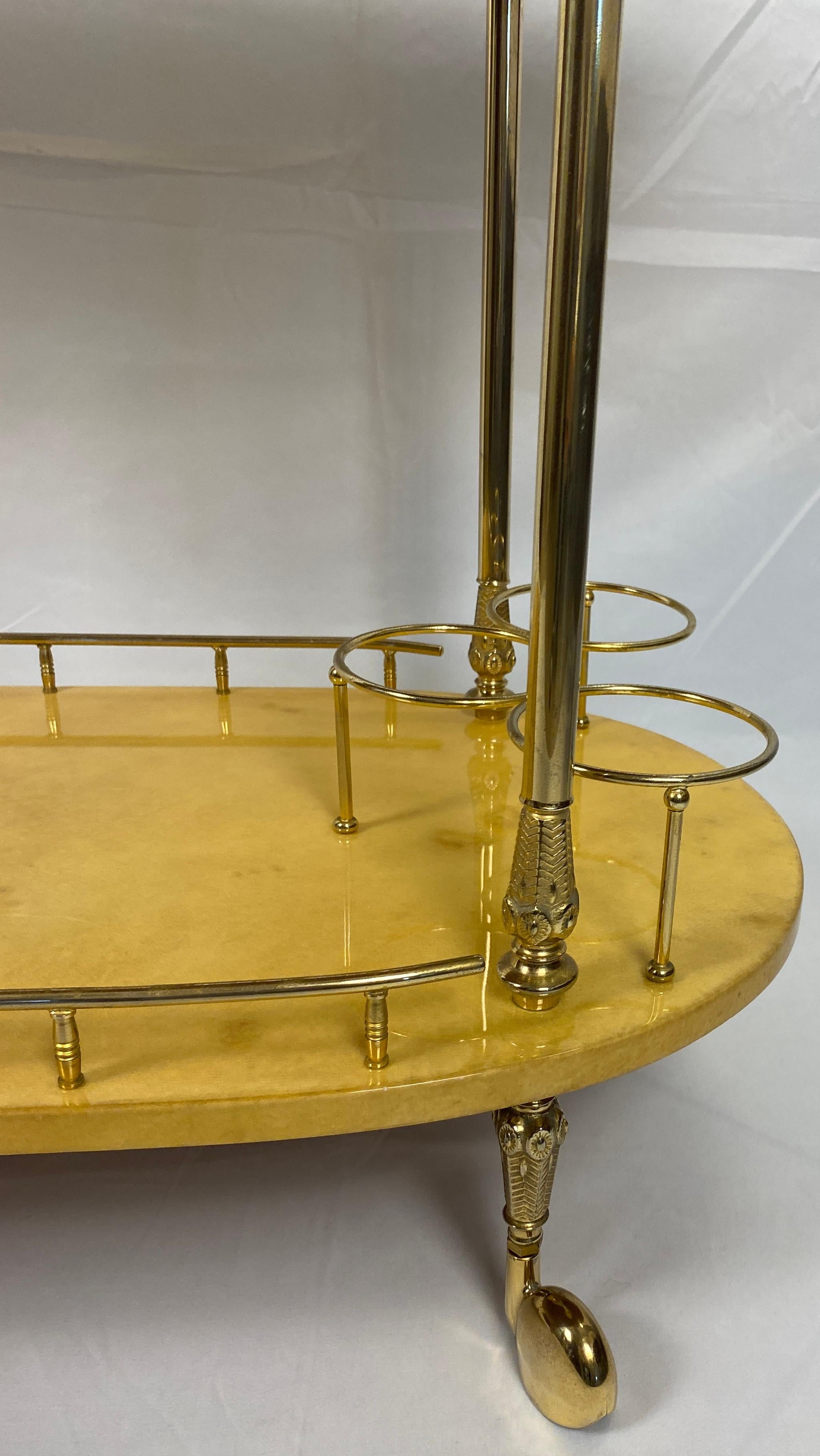 Mid-Century Modern Aldo Tura Bar Cart or Mid-20th Century Bar Cart For Sale