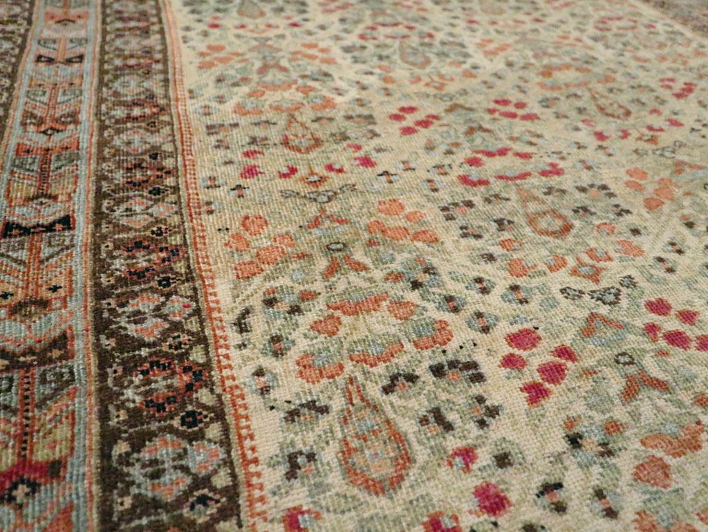 Hand-Knotted Early 20th Century Handmade Persian Afshar Throw Rug For Sale