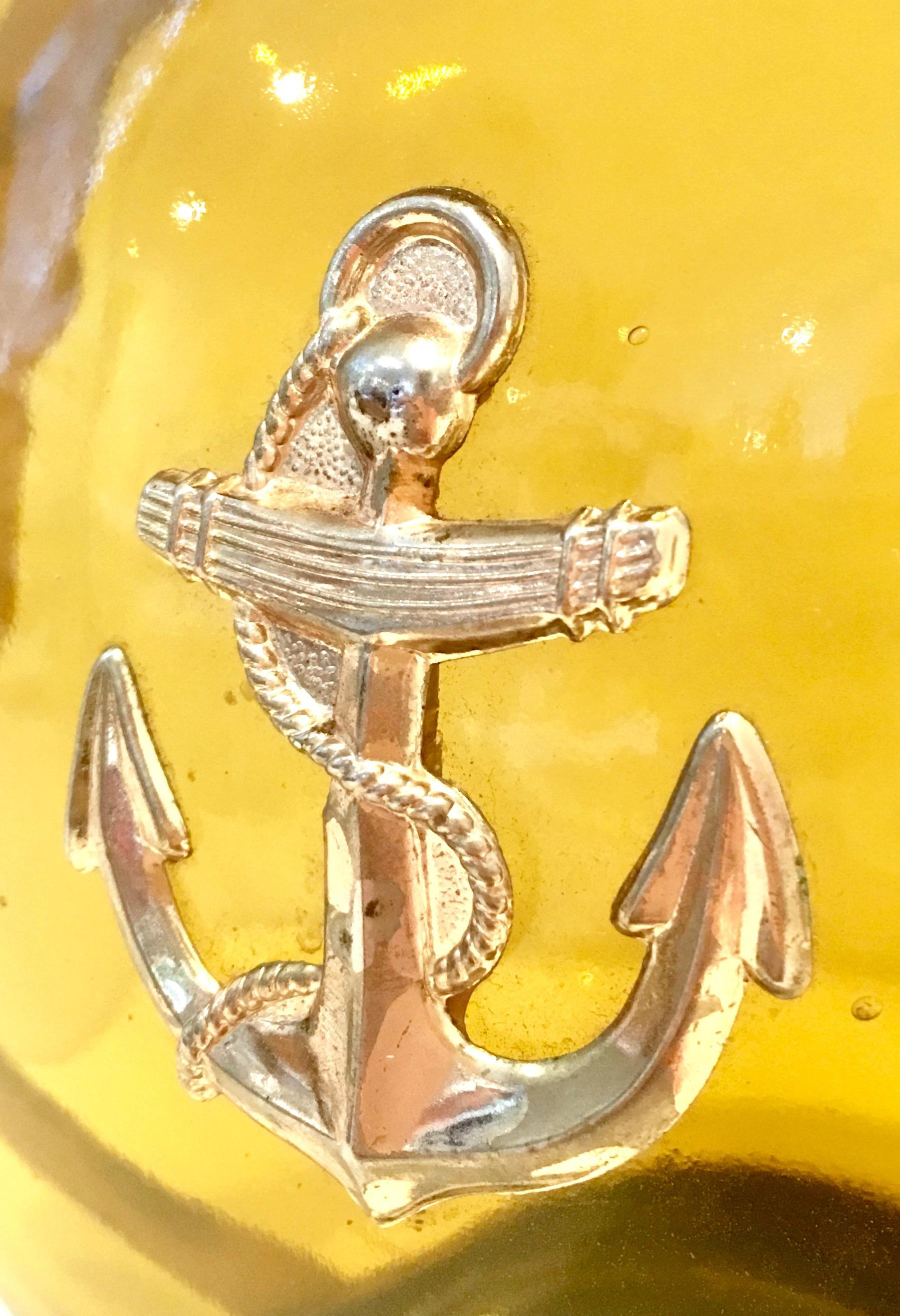 20th Century Blown Glass & Gilt Brass Nautical Musical Drinks, S/10 4