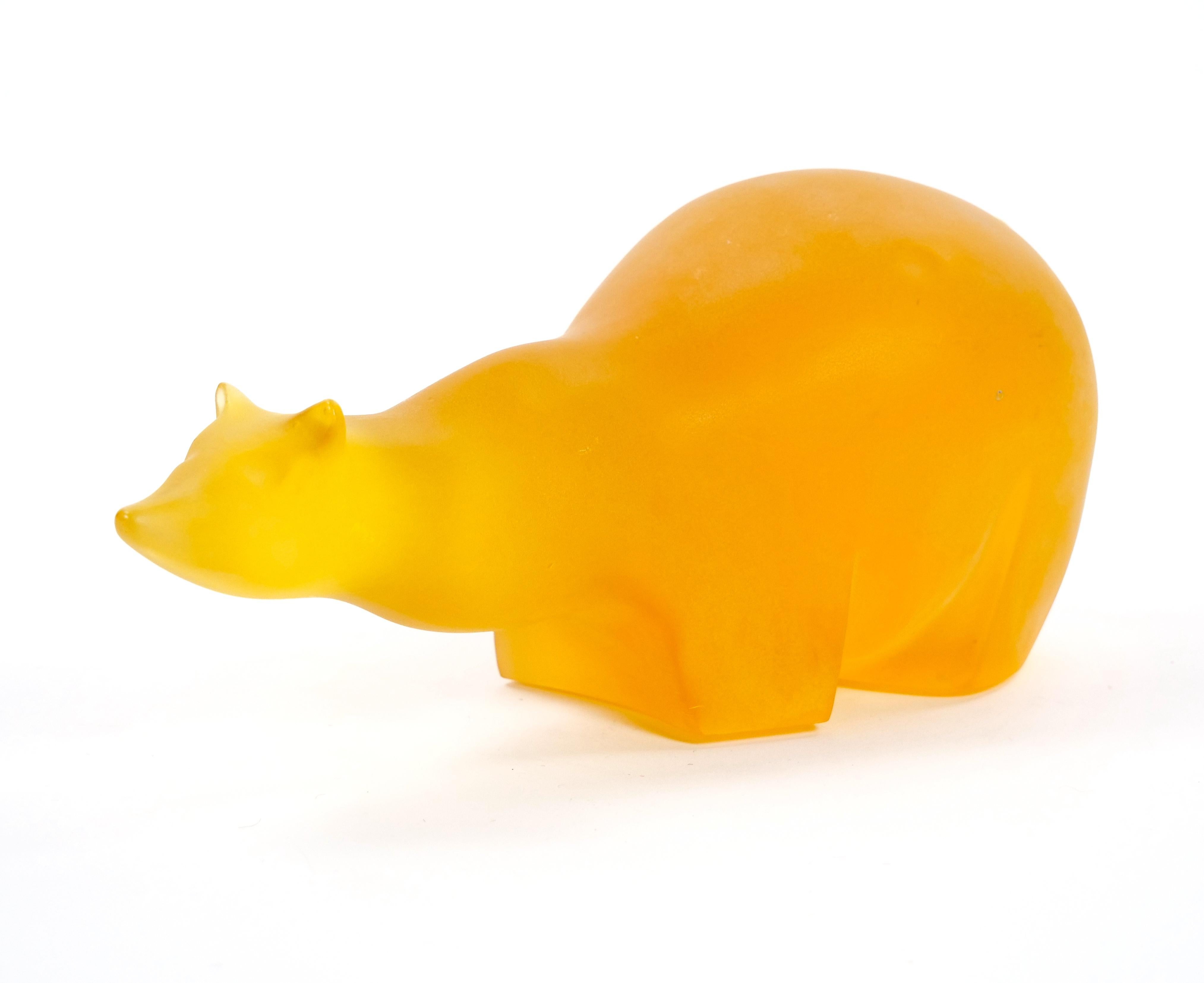 Mid 20th Century Amber/ Orange Decorative Sculpture Of A Bear For Sale 6