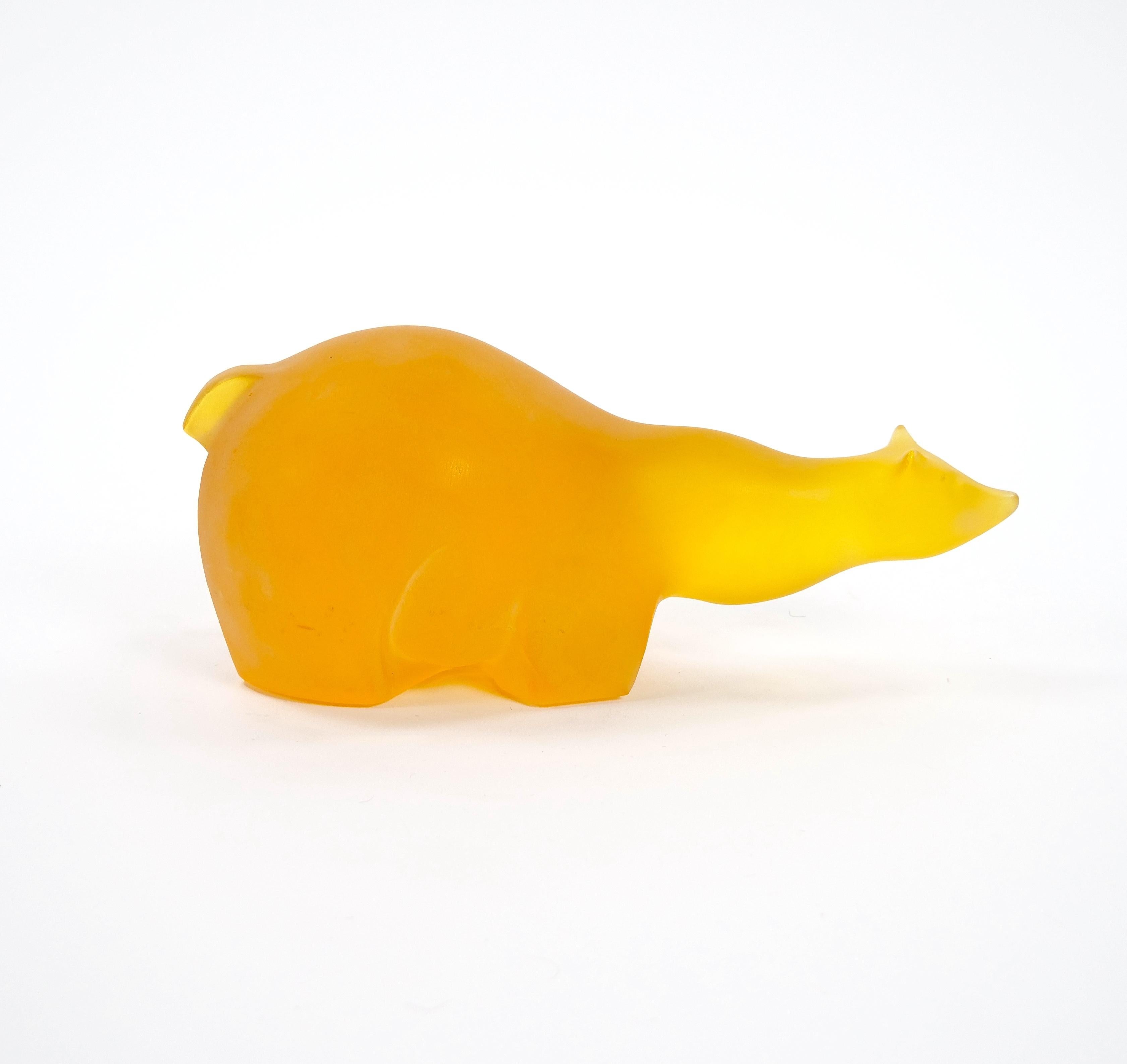 Mid 20th Century Amber/ Orange Decorative Sculpture Of A Bear For Sale 2