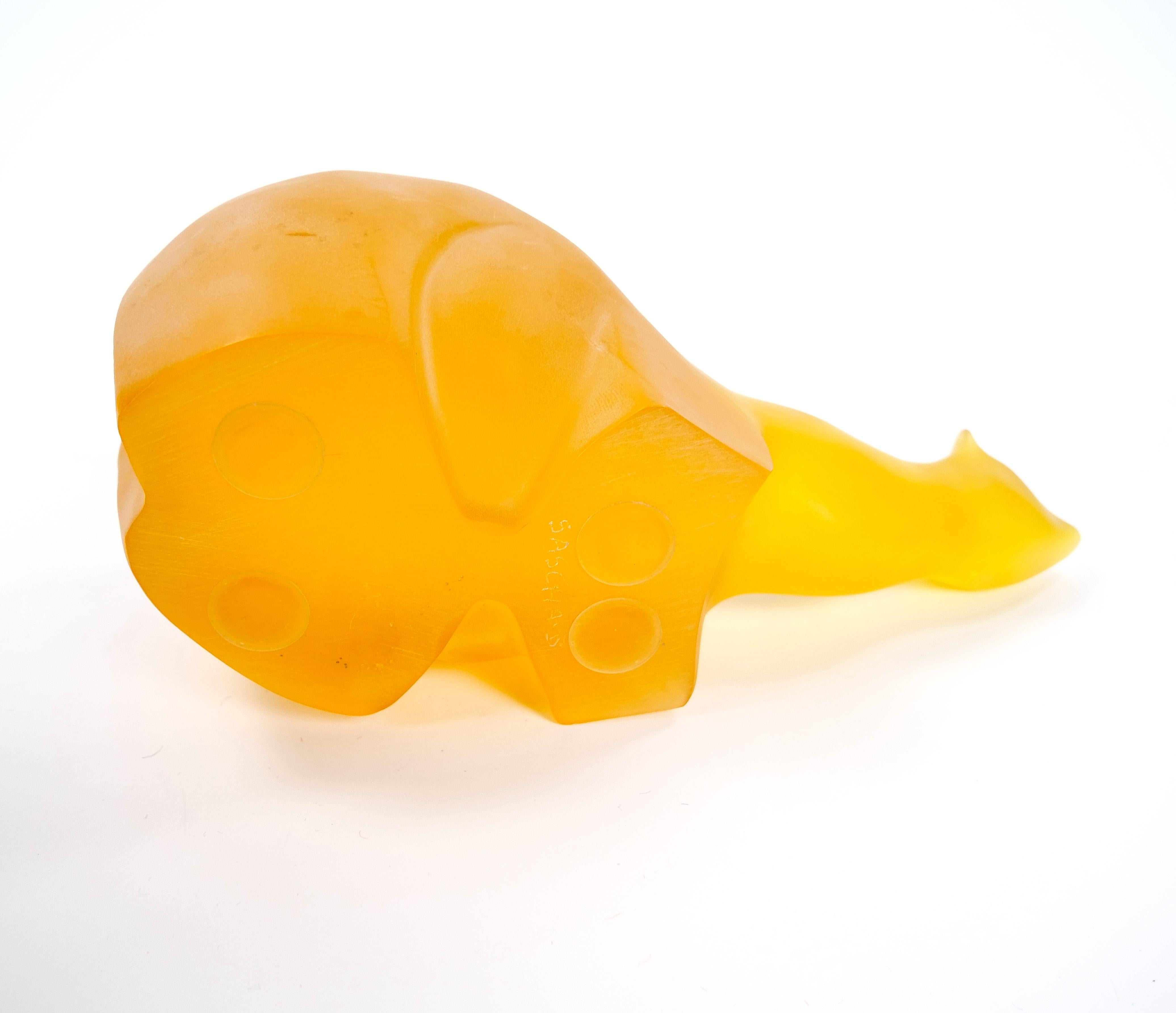 Mid 20th Century Amber/ Orange Decorative Sculpture Of A Bear For Sale 3