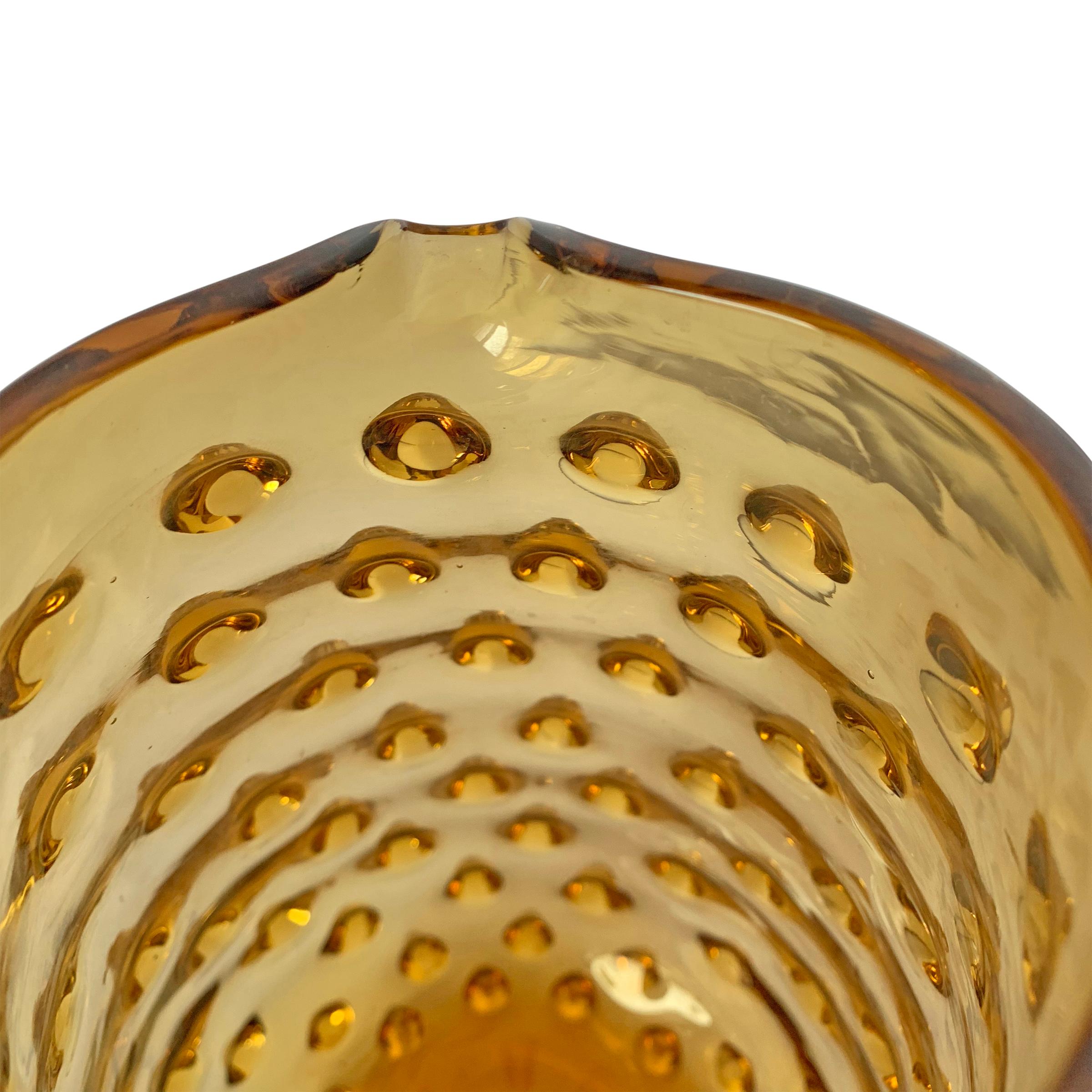 Mid-20th Century American Amber Glass Hobnail Pitcher 3