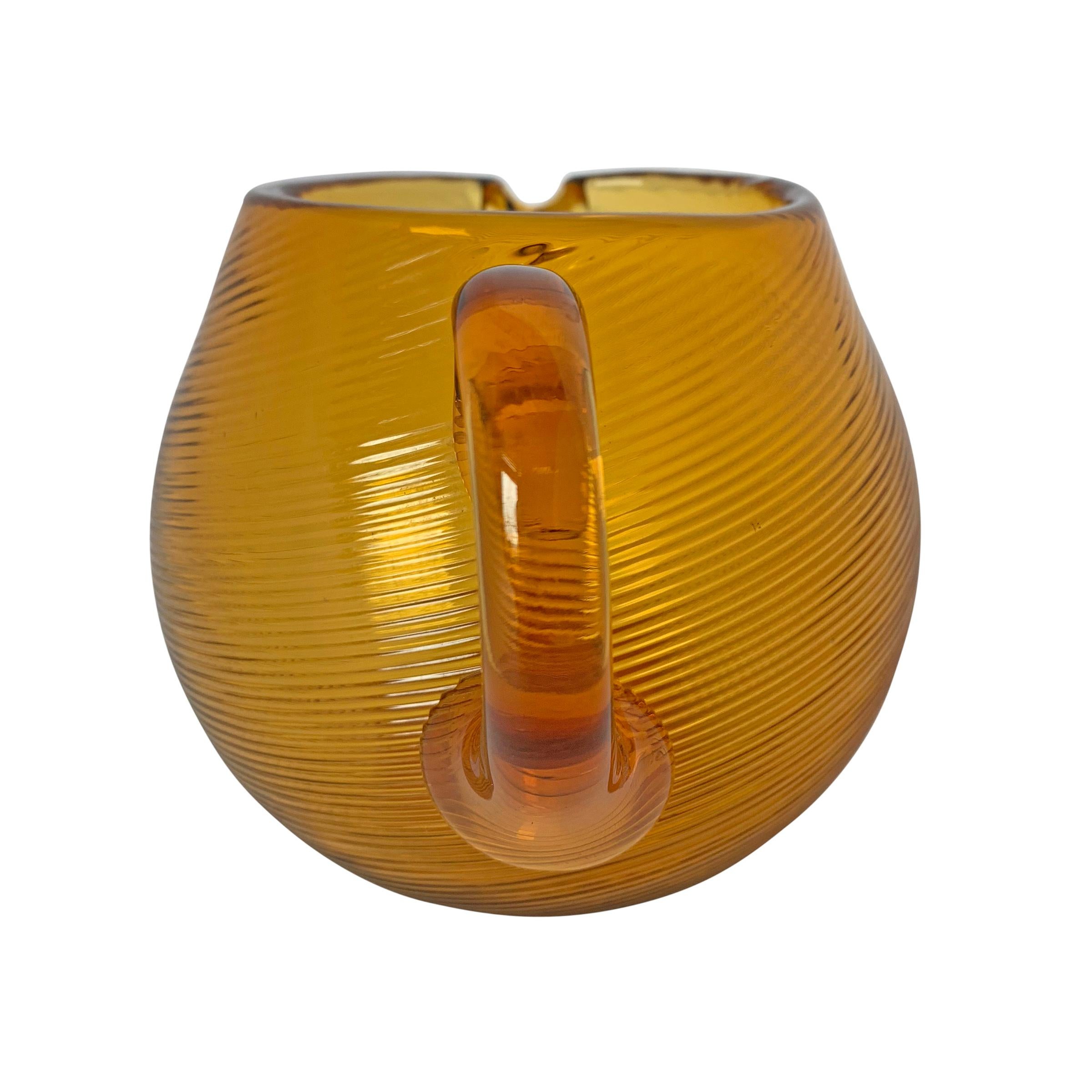 Country Mid-20th Century American Amber Glass Pitcher
