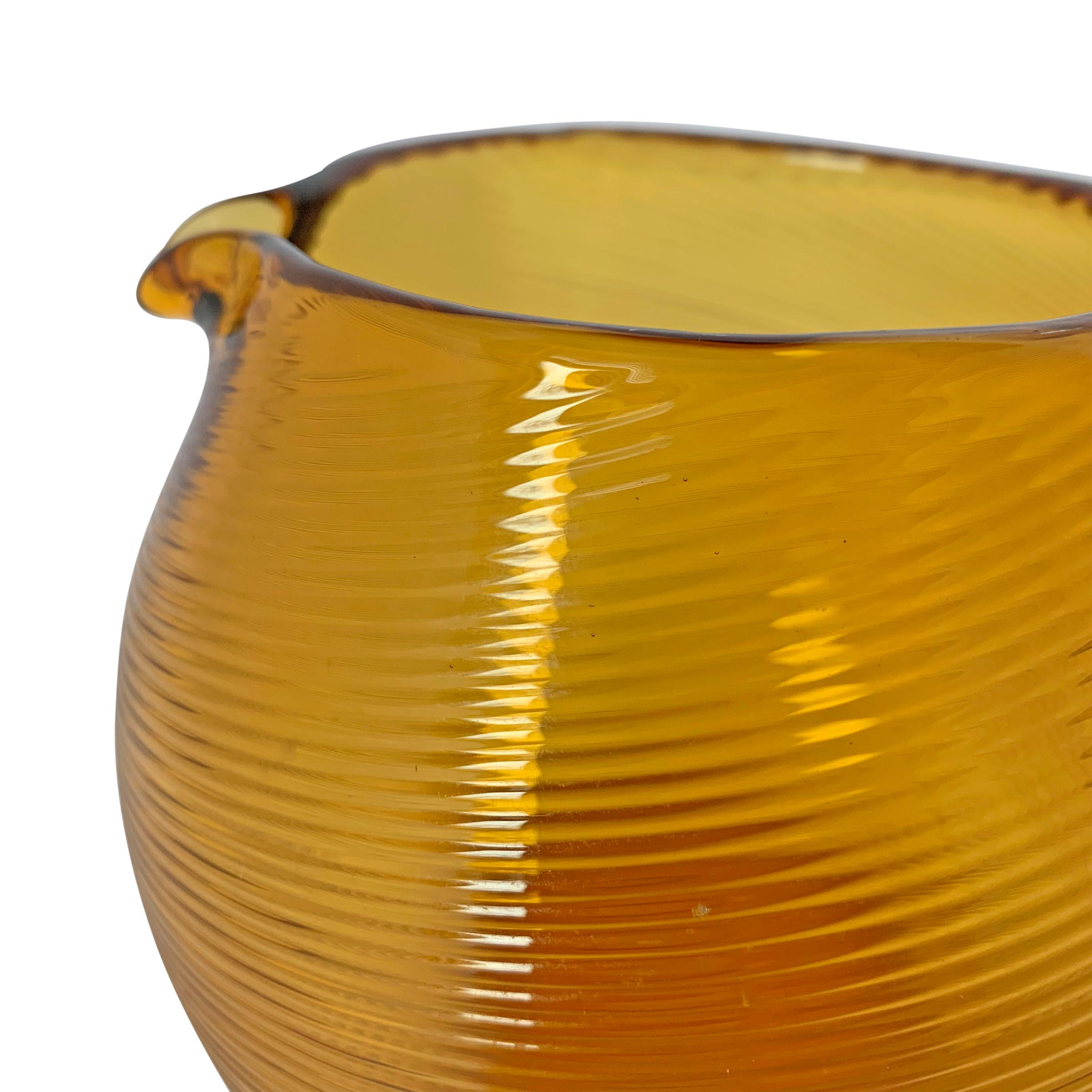Blown Glass Mid-20th Century American Amber Glass Pitcher