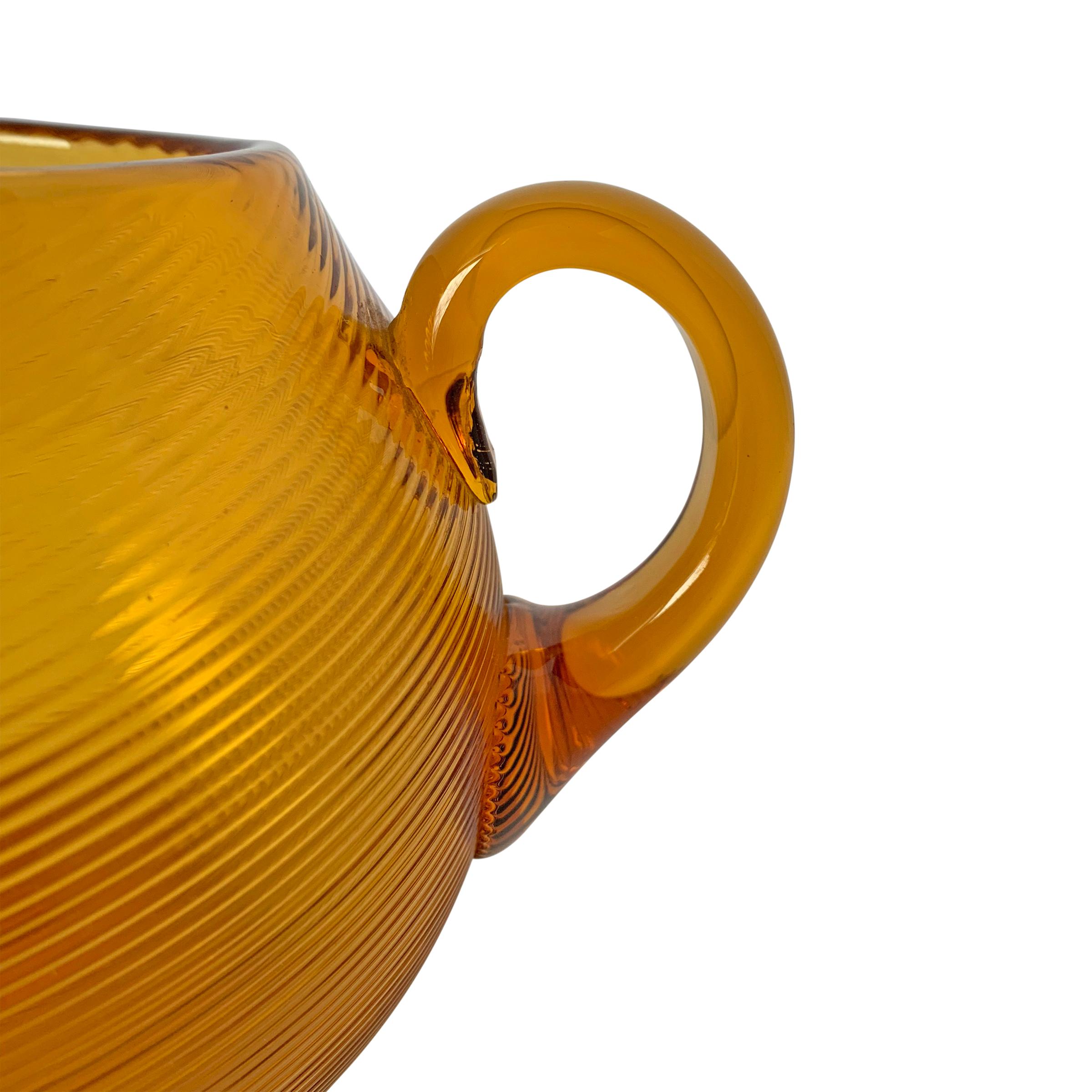 Mid-20th Century American Amber Glass Pitcher 3