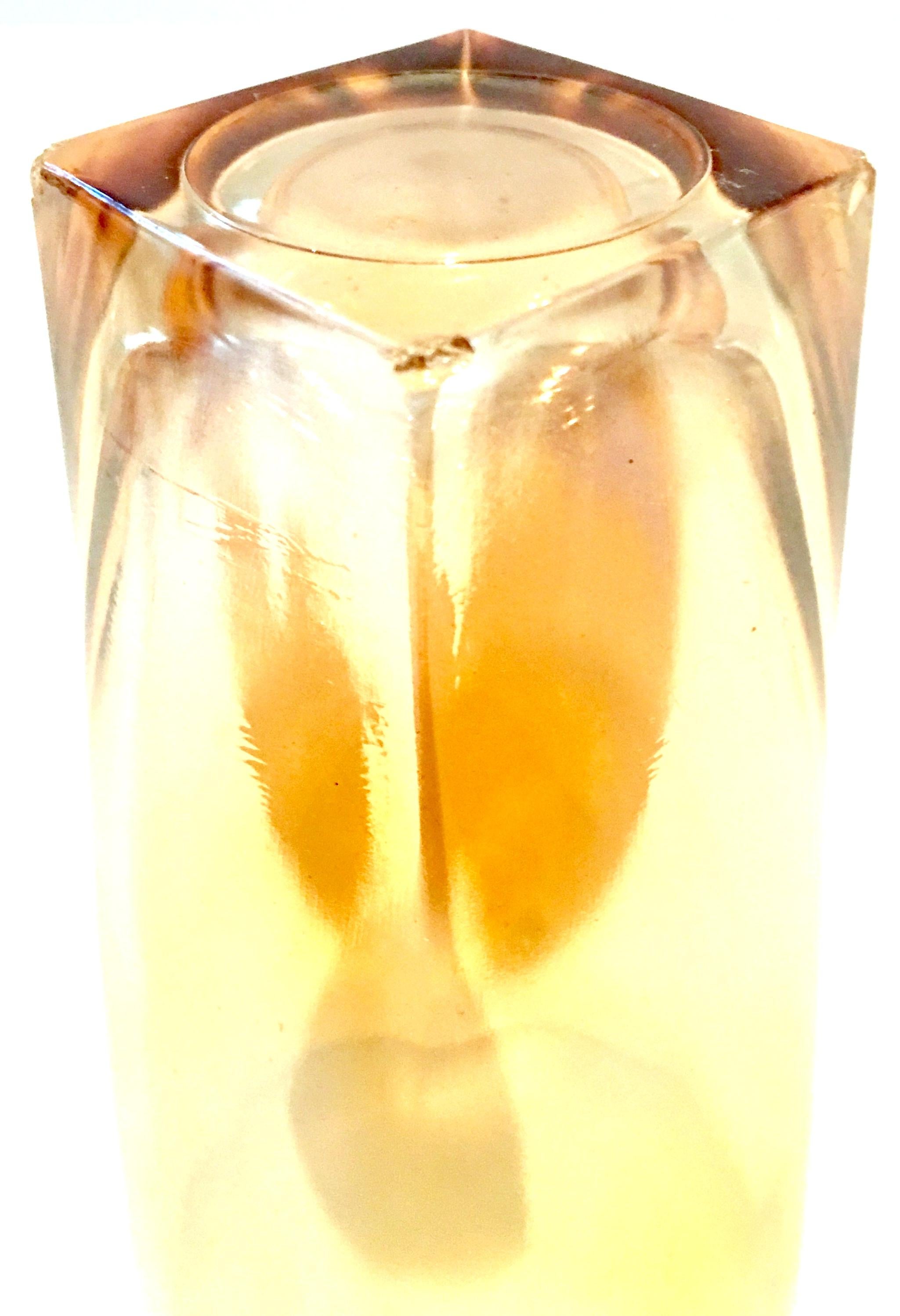 Mid-20th Century American Blown Glass Iridescent Peach Drinks Set of Six Pieces For Sale 8