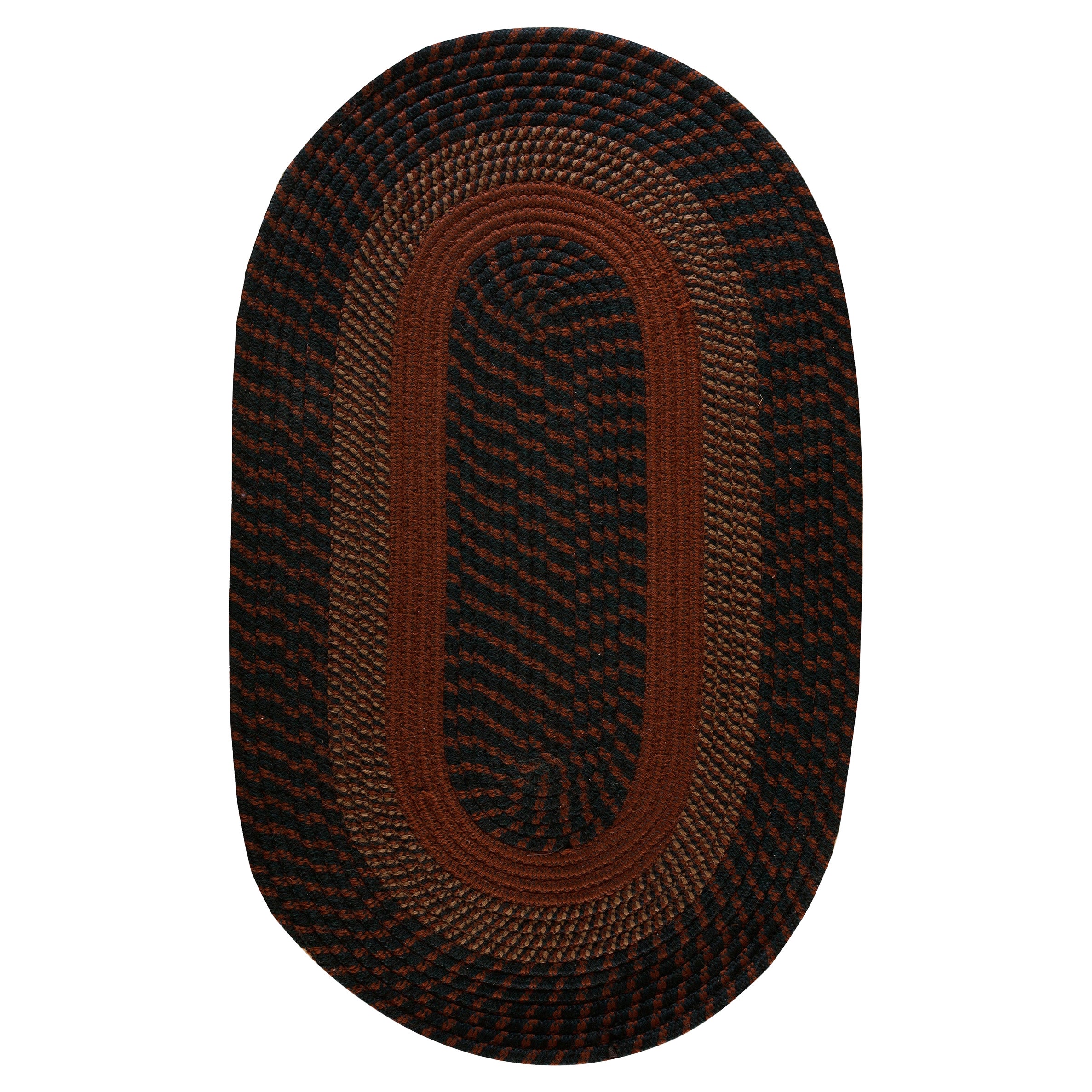 Tappeto a trecce americano della metà del XX secolo ( 2'8" x 4'3" - 80 x 130 cm )