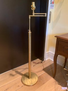 Mid-20th Century American Brass Floor Lamp with Swing Arm, circa 1970s