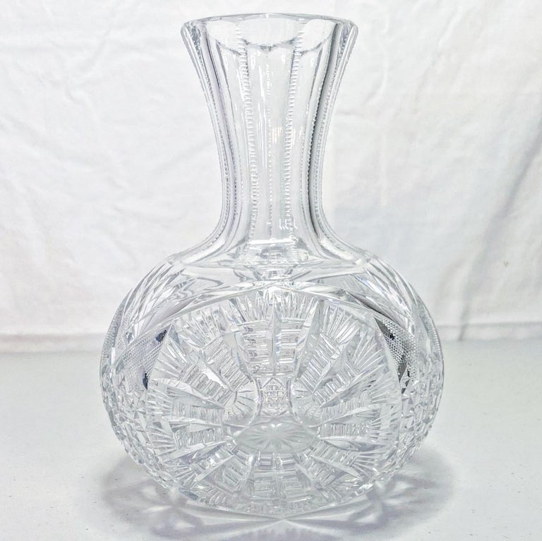 Small Carafe Glass Cut Crystal Glass Mini Carafe Glass Carafe Mid Century  Vintage 