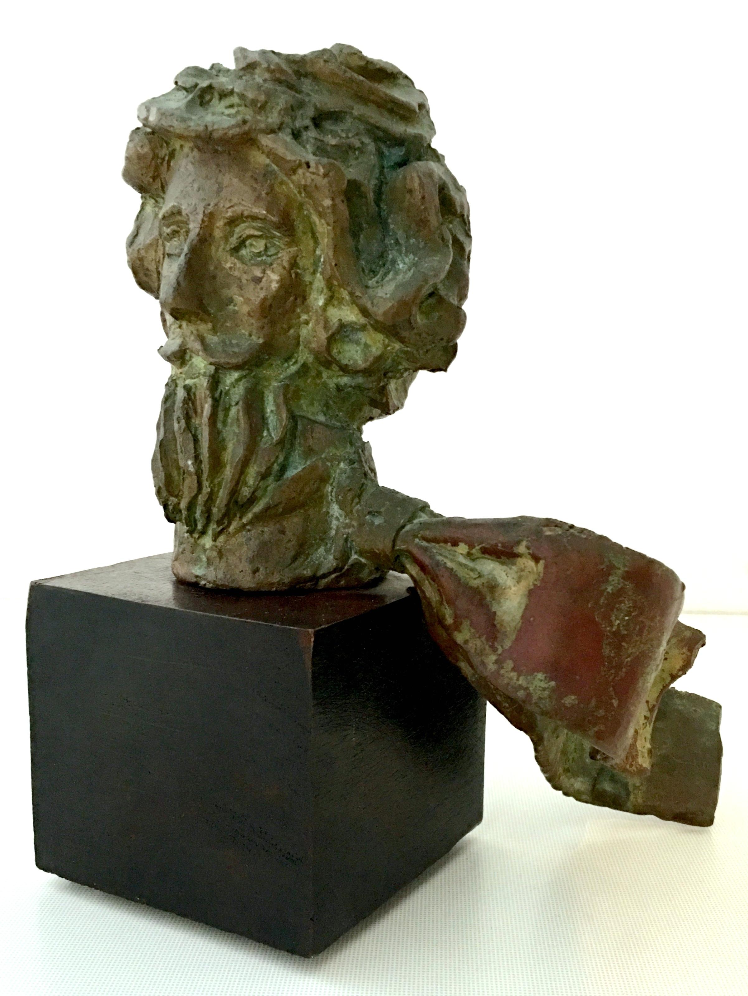Mid-20th Century American Bronze Male Bust Sculpture By, David Adickes In Good Condition In West Palm Beach, FL