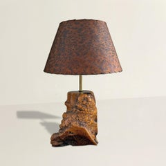 Mid-20th Century American Burl Wood Lamp