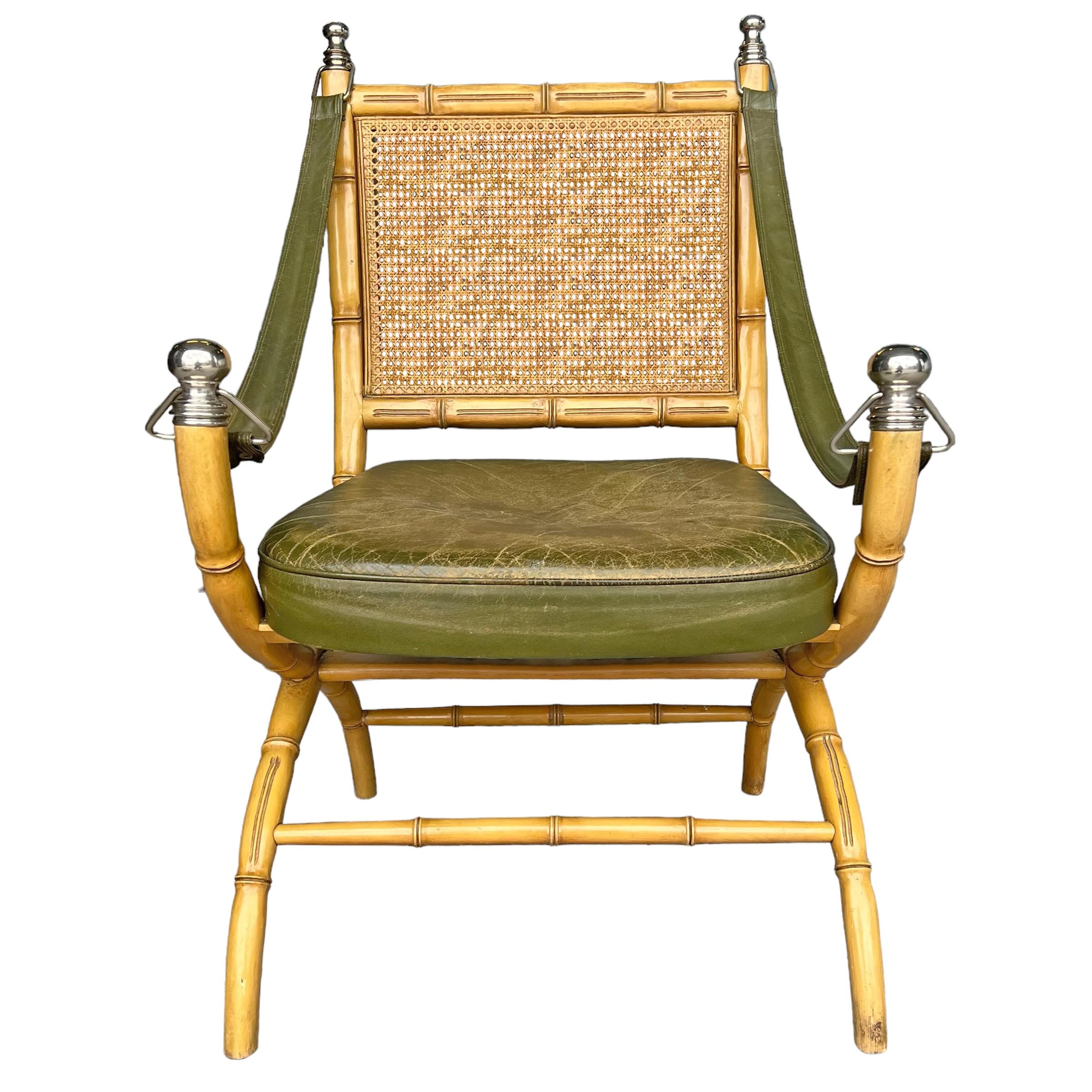 Mid-Century Modern Mid 20th Century American Campaign-Style Chair For Sale