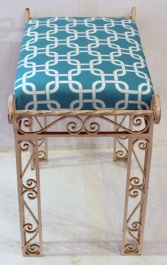 Mid-20th Century American Chippendale Revival Wrought Iron Bench