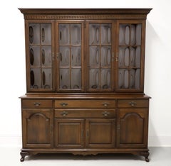 Mid 20th Century American Colonial Style Cherry China Cabinet