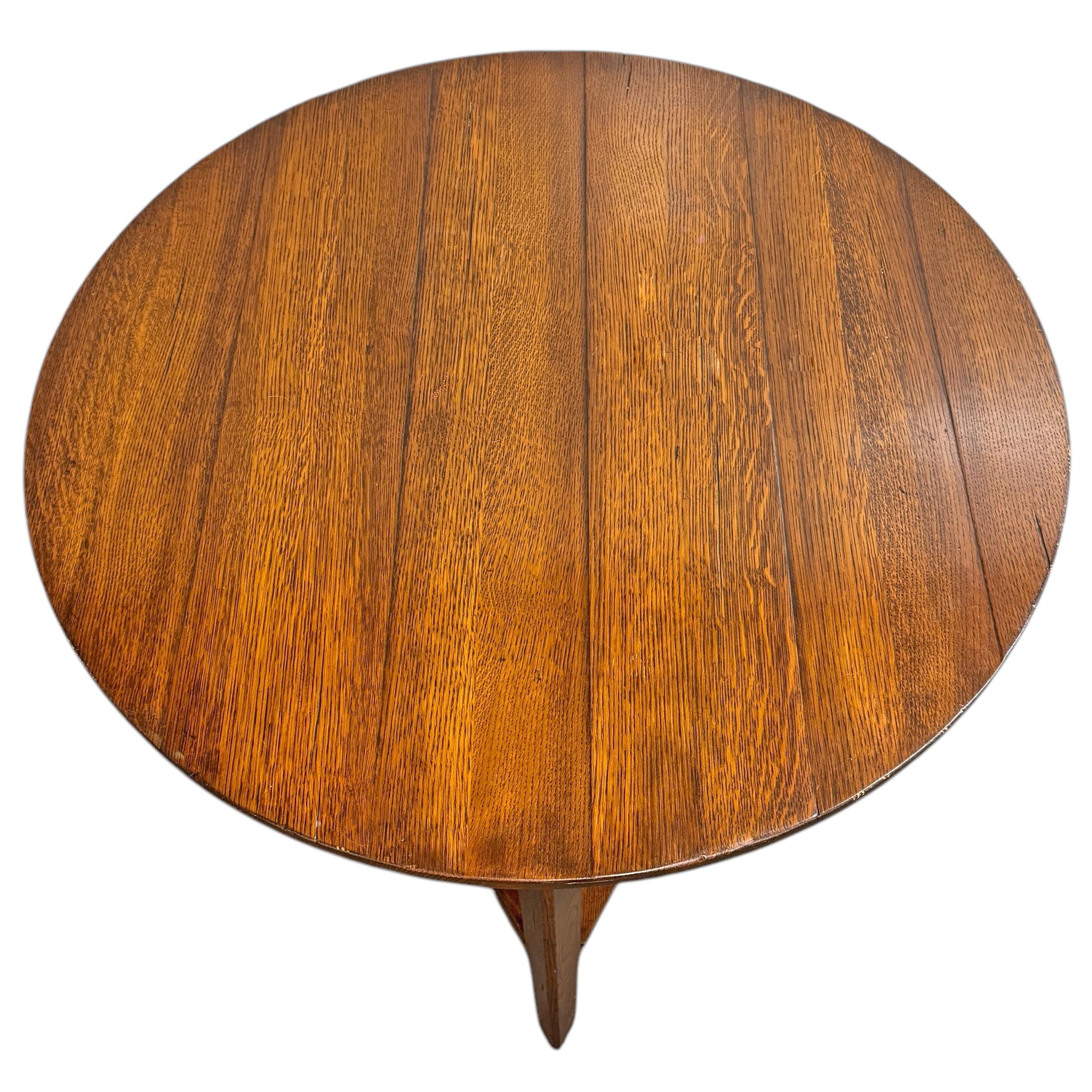 Chêne Table de criquet américaine du milieu du 20e siècle par Stickley en vente