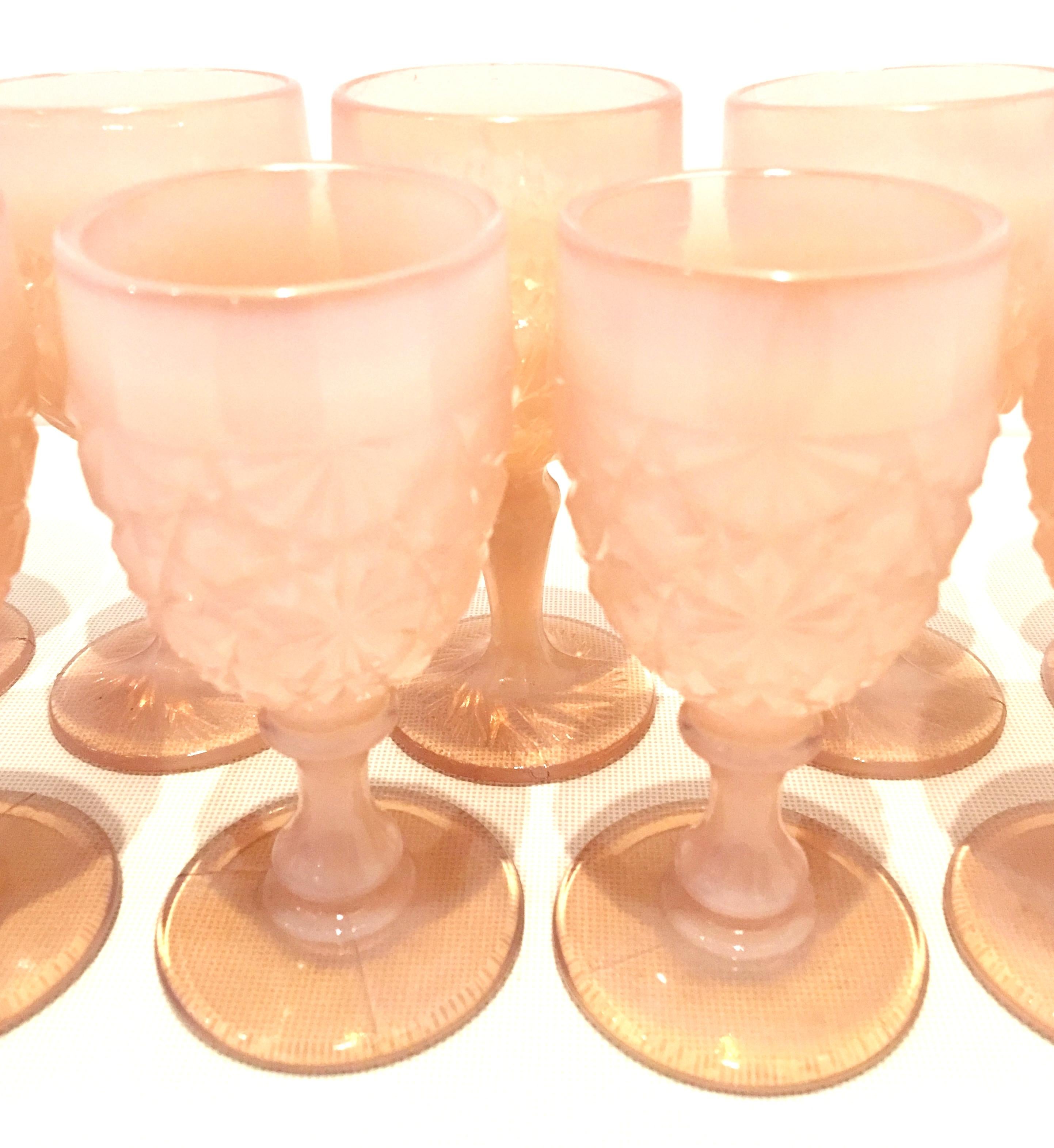 Mid-20th Century American Cut Glass Stem Drink Glasses S/13 In Good Condition In West Palm Beach, FL
