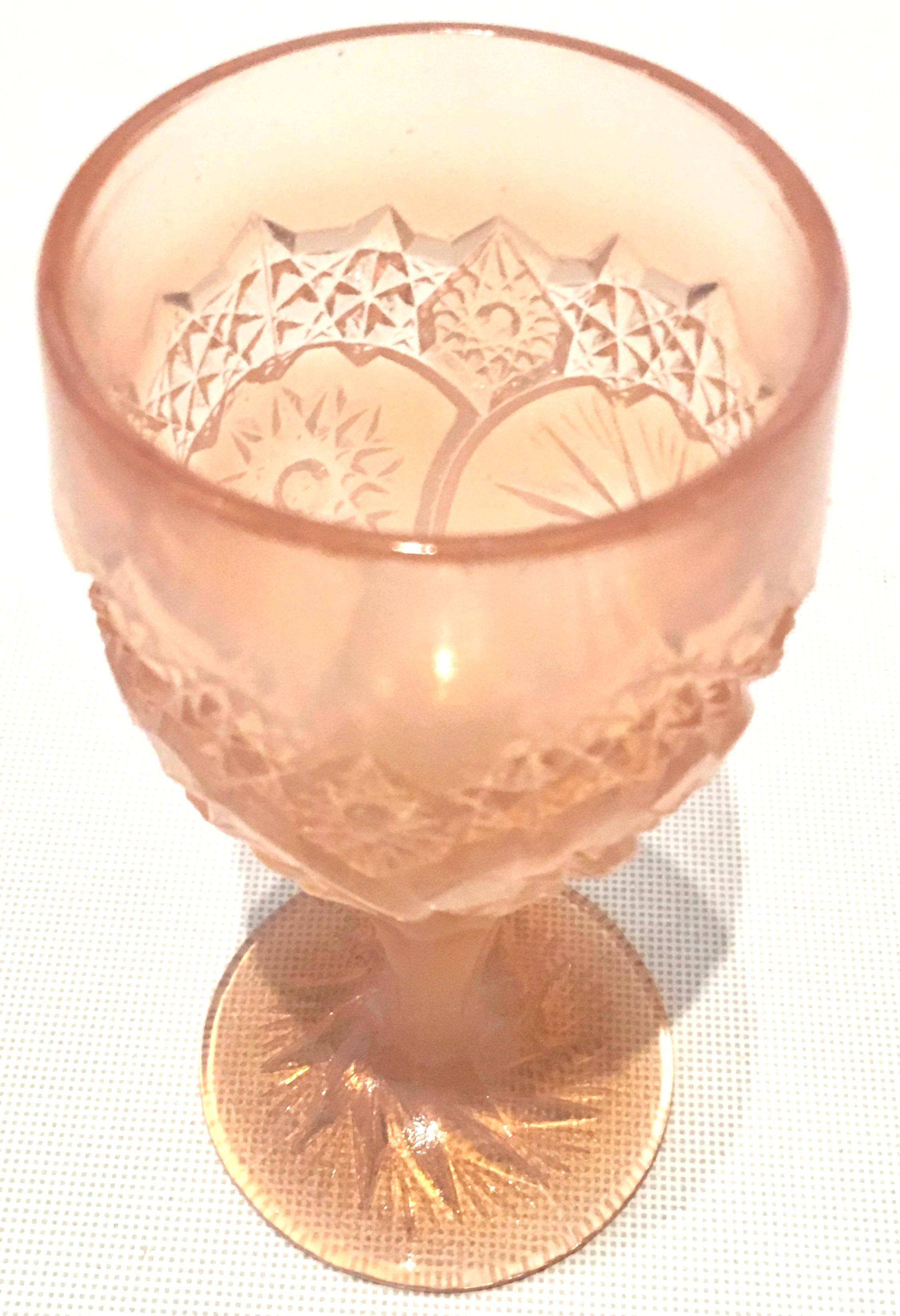 Mid-20th Century American Cut Glass Stem Drink Glasses S/13 3