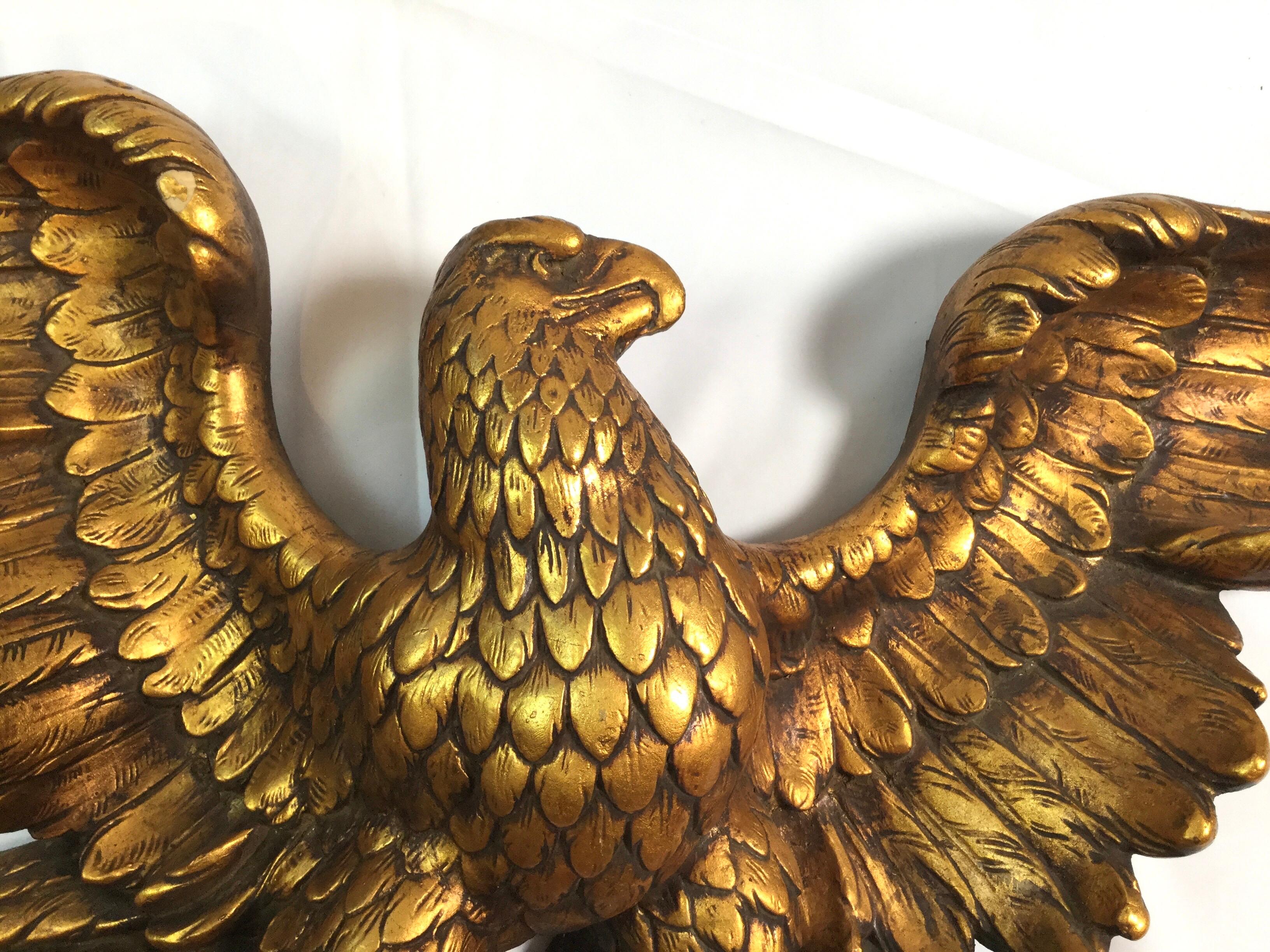 Composition Mid-20th Century American Eagle Wall Plaque