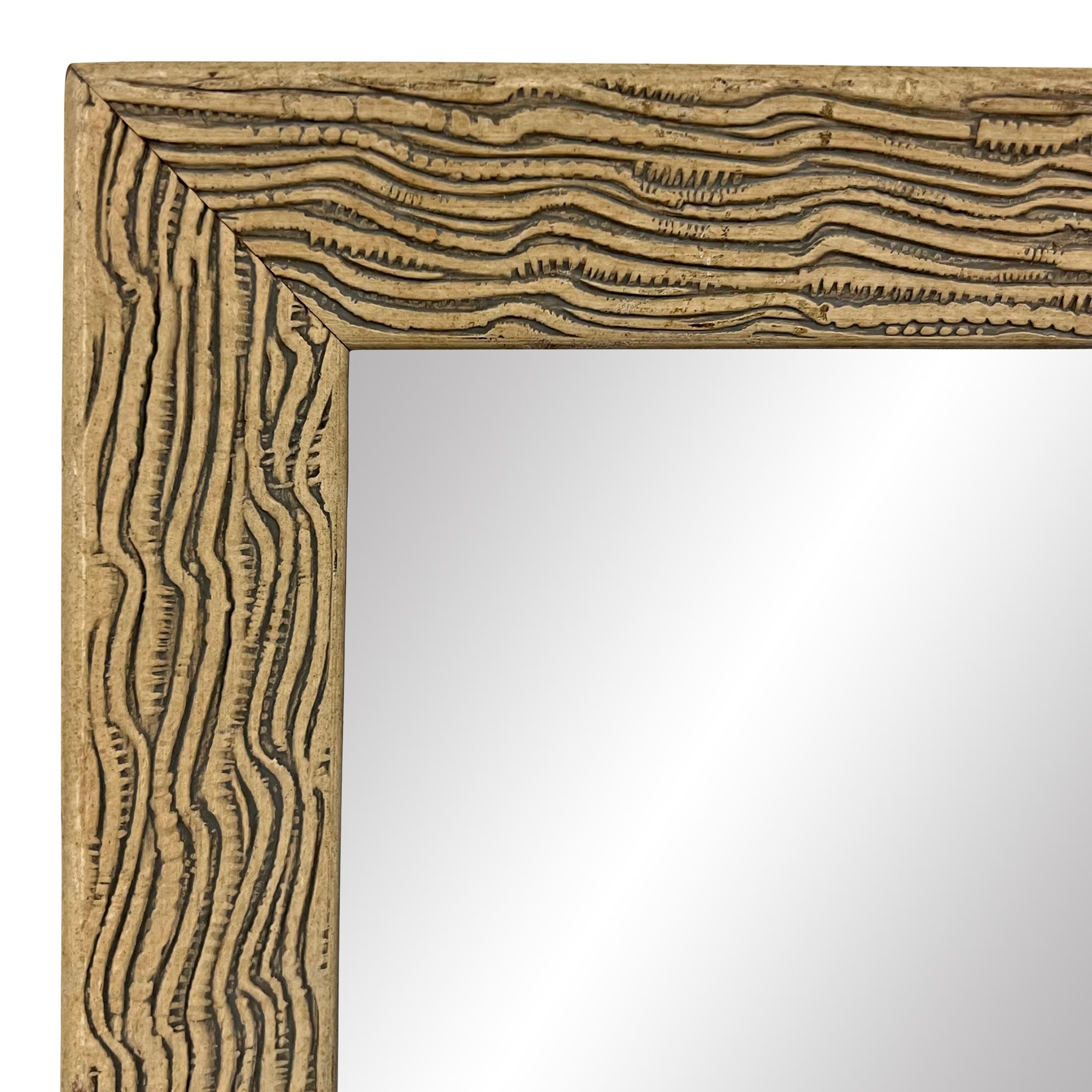 Composition MId-20th Century American Faux Grained Mirror For Sale