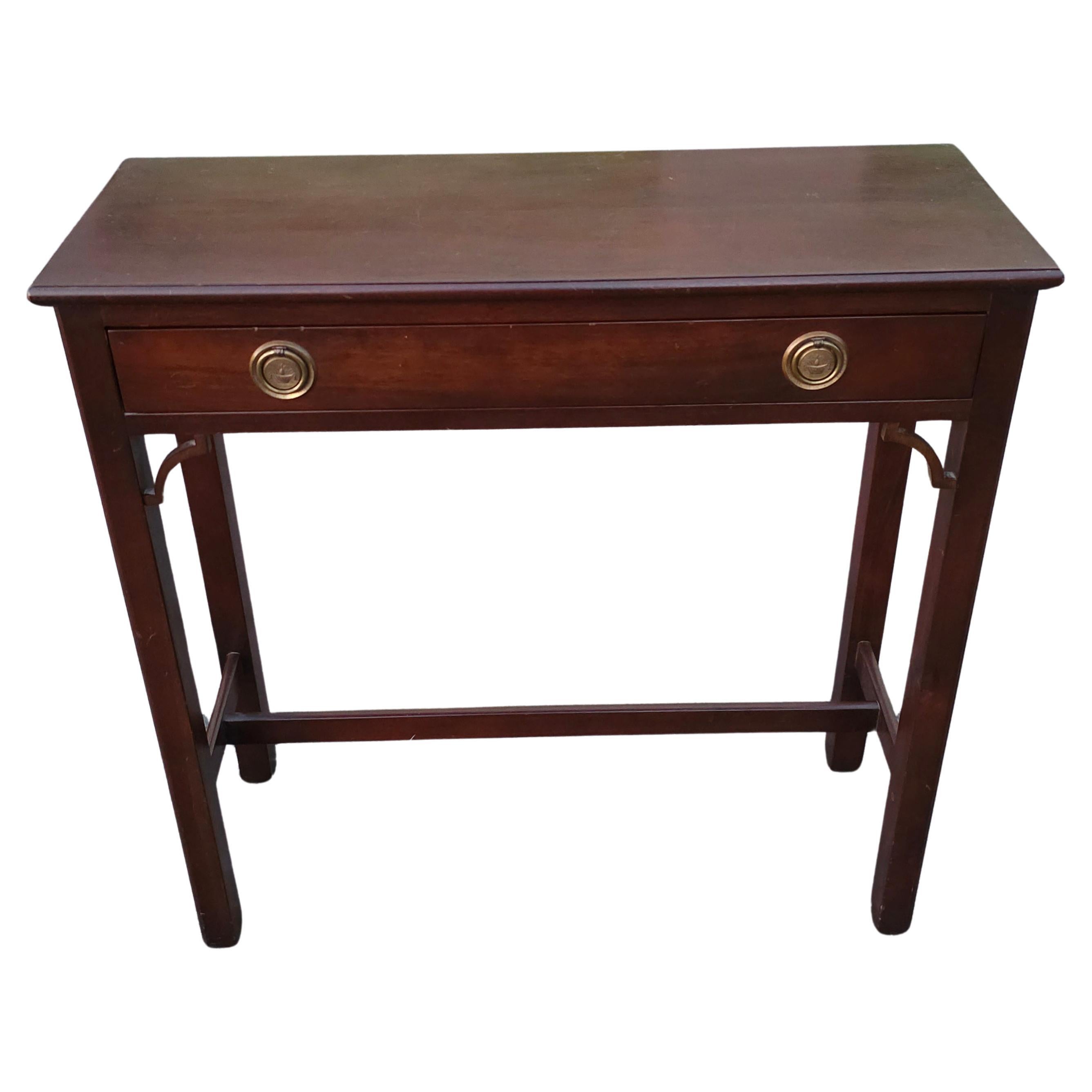Mid 20th Century American Federal Mahogany Trestle Console Table For Sale 1