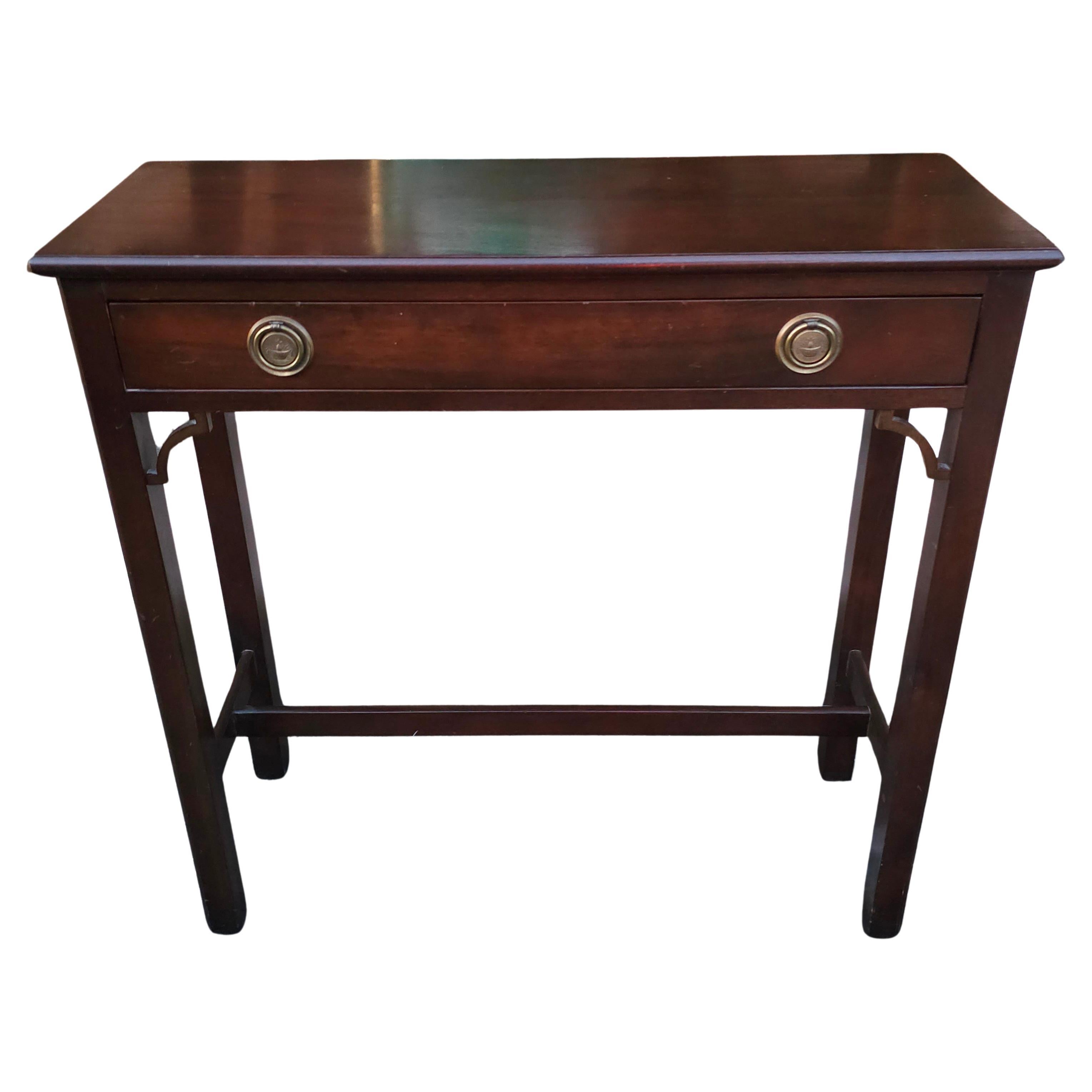 Mid 20th Century American Federal Mahogany Trestle Console Table For Sale